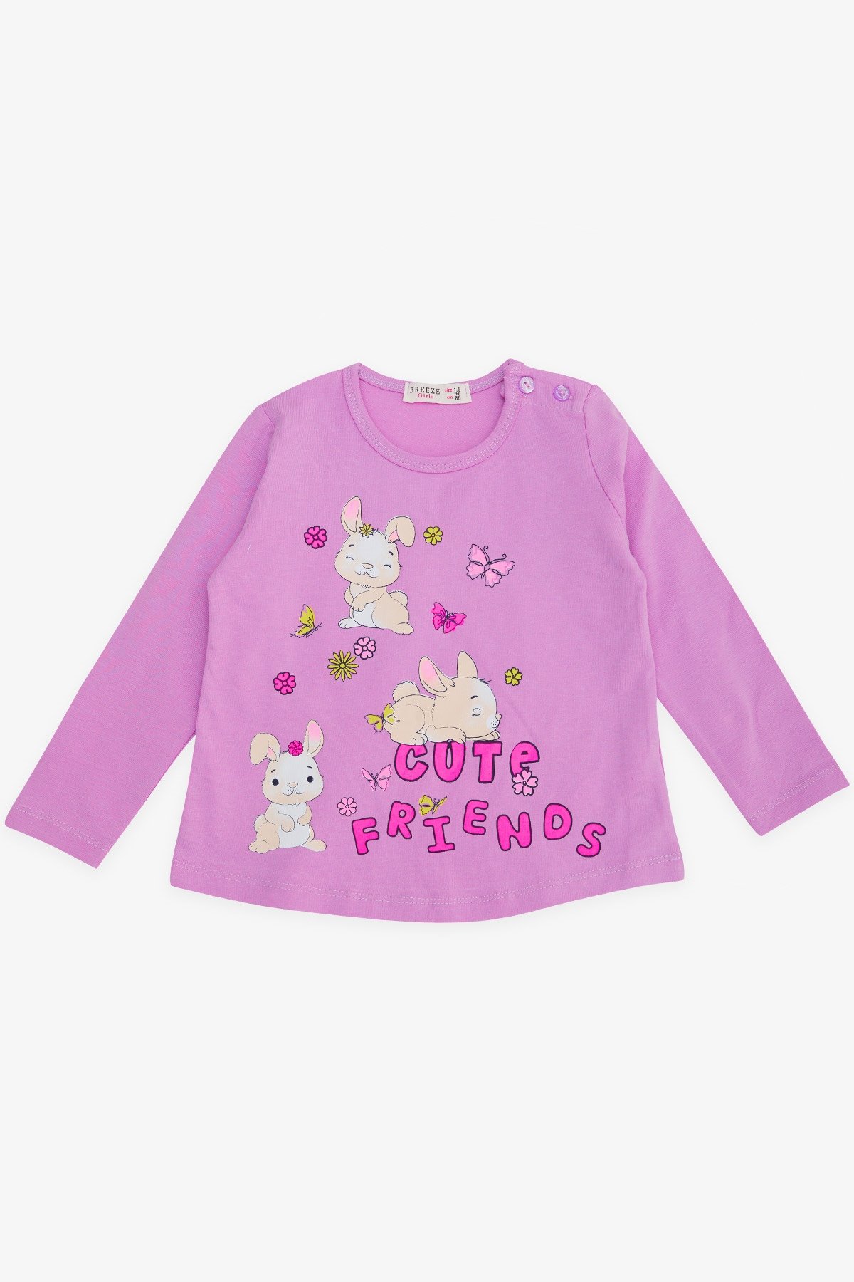 Breeze Kiz Bebek Taytli Takim Tavsan Baskili Lila (9 Ay-3 Yaş)