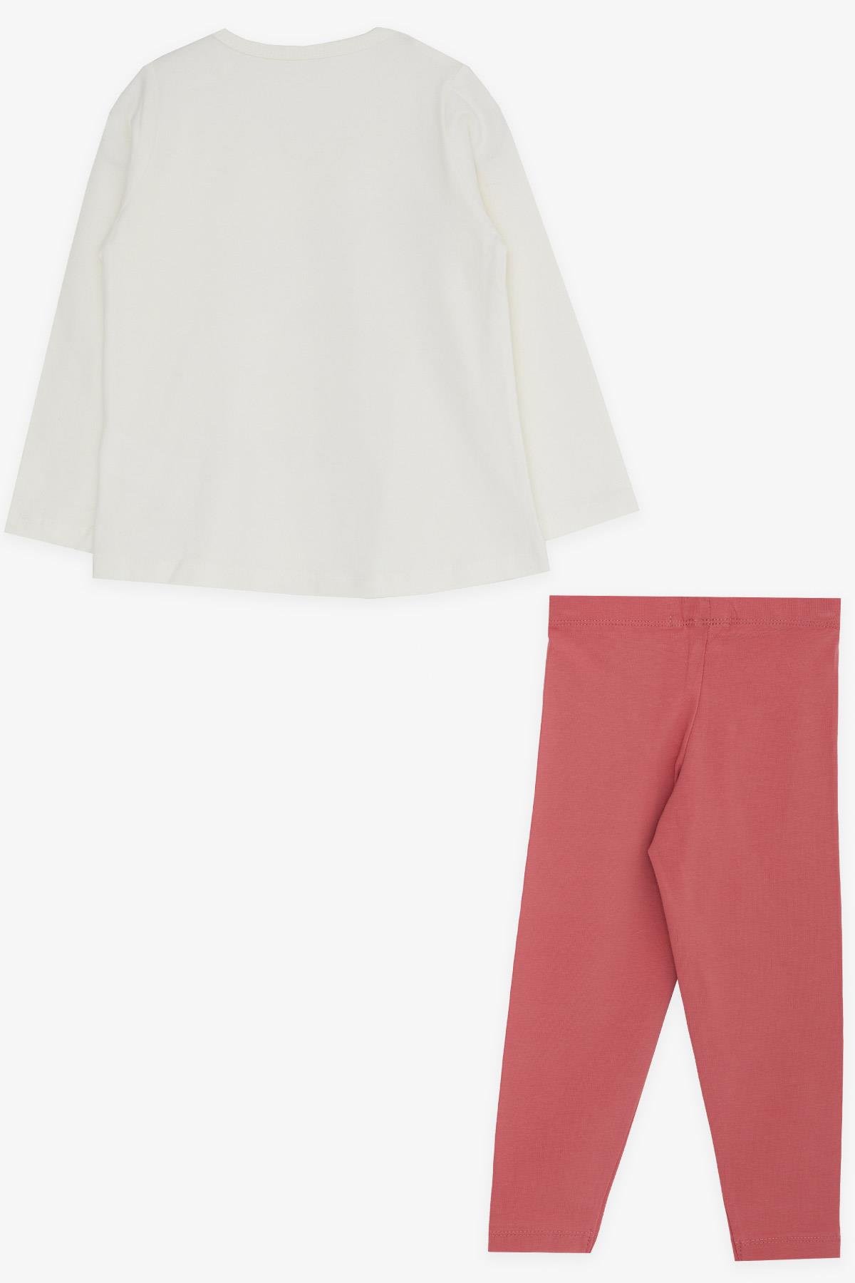 Breeze Kız Bebek Taytlı Takım Tavşan Baskılı Ekru (9 Ay-3 Yaş)