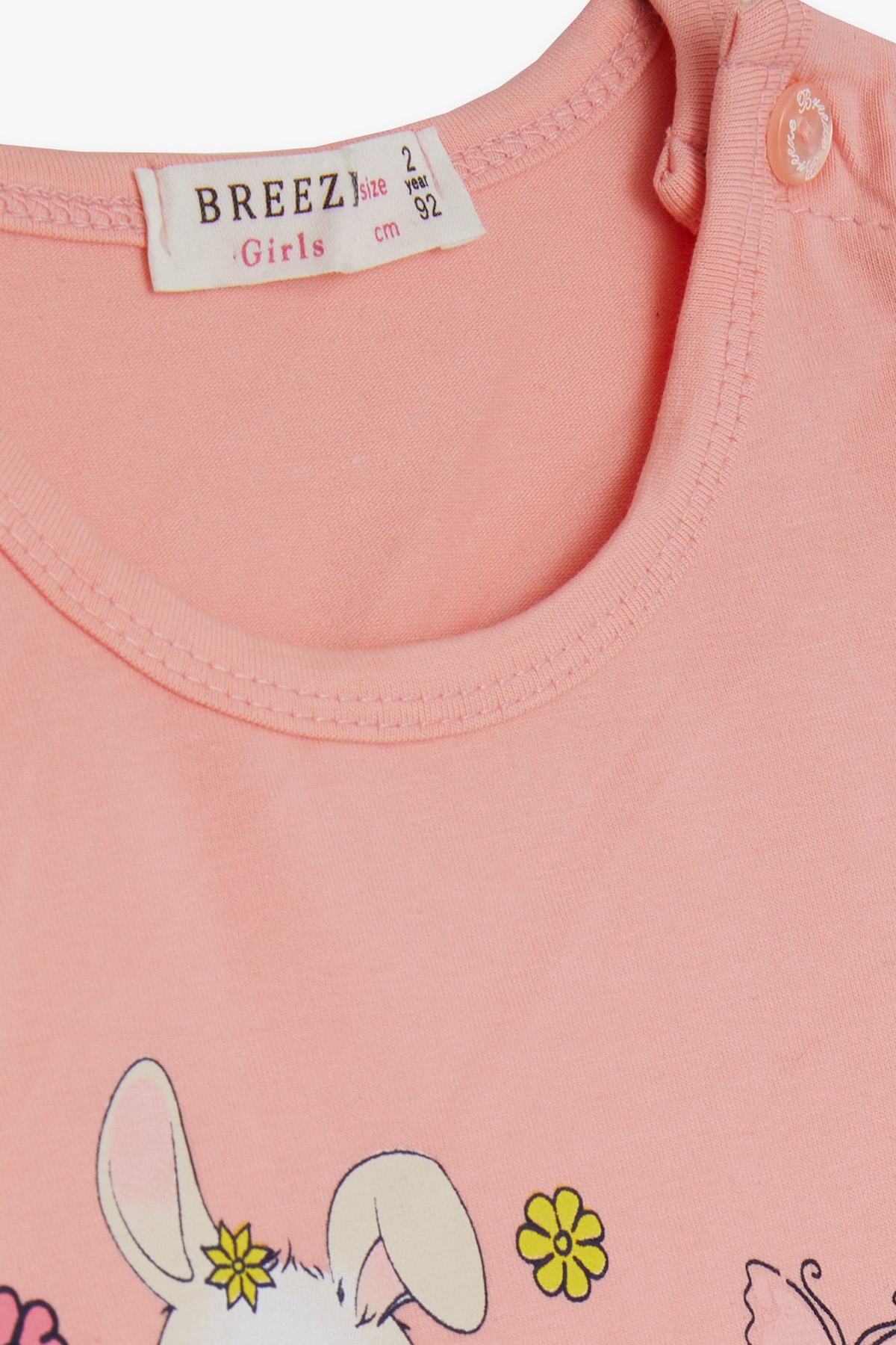 Breeze Kız Bebek Taytlı Takım Tavşan Baskılı Somon (9 Ay-3 Yaş)