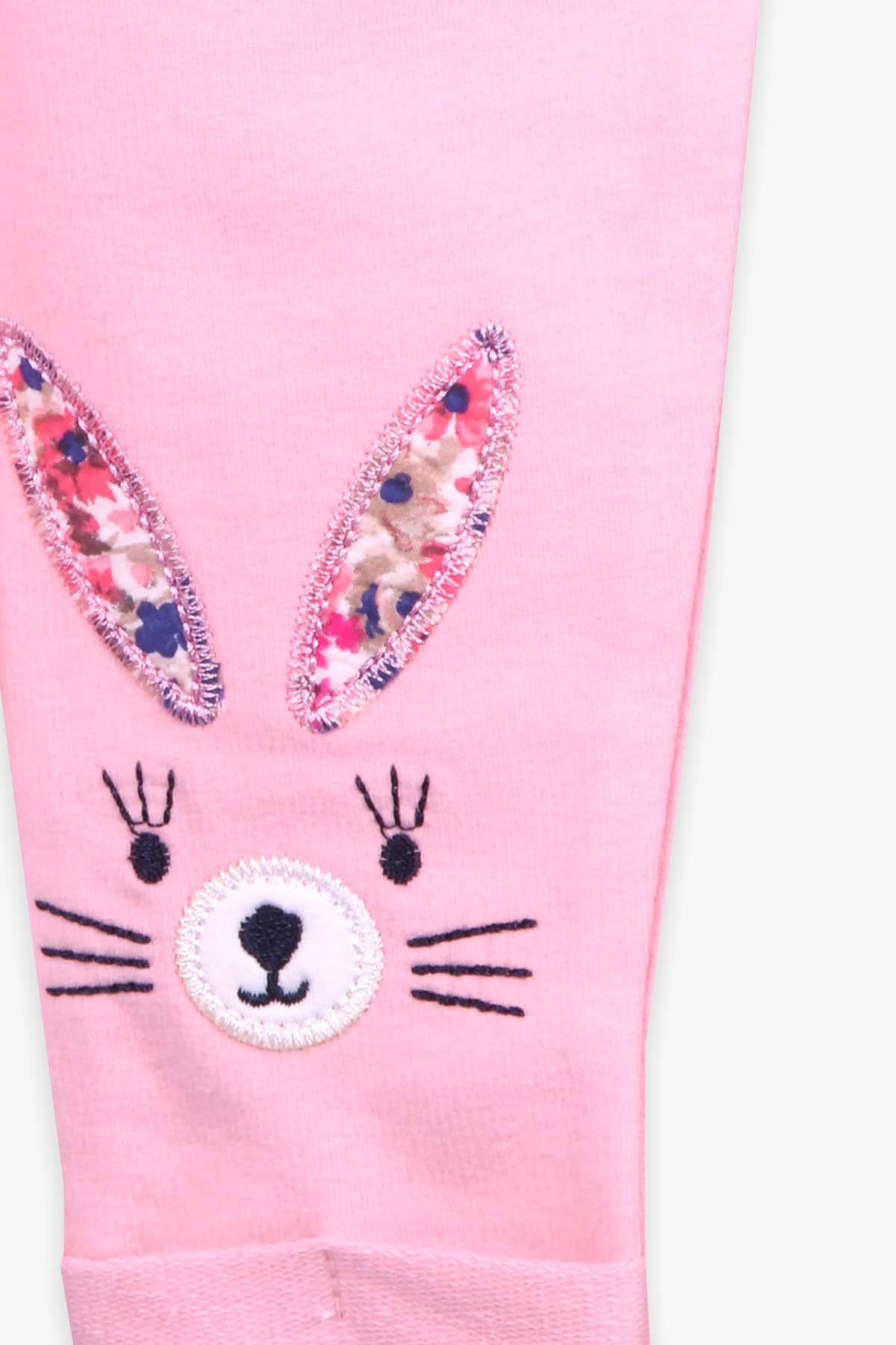 Breeze Kız Bebek Taytlı Takım Tavşan Nakışlı Pudra (9 Ay-3 Yaş)
