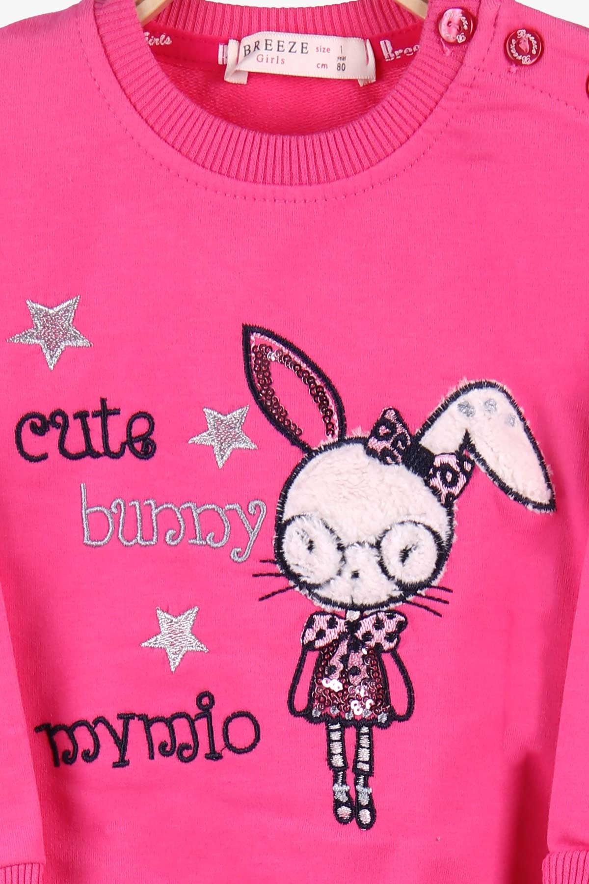 Breeze Kız Bebek Taytlı Takım Tavşanlı Pembe (9 Ay-1.5 Yaş)