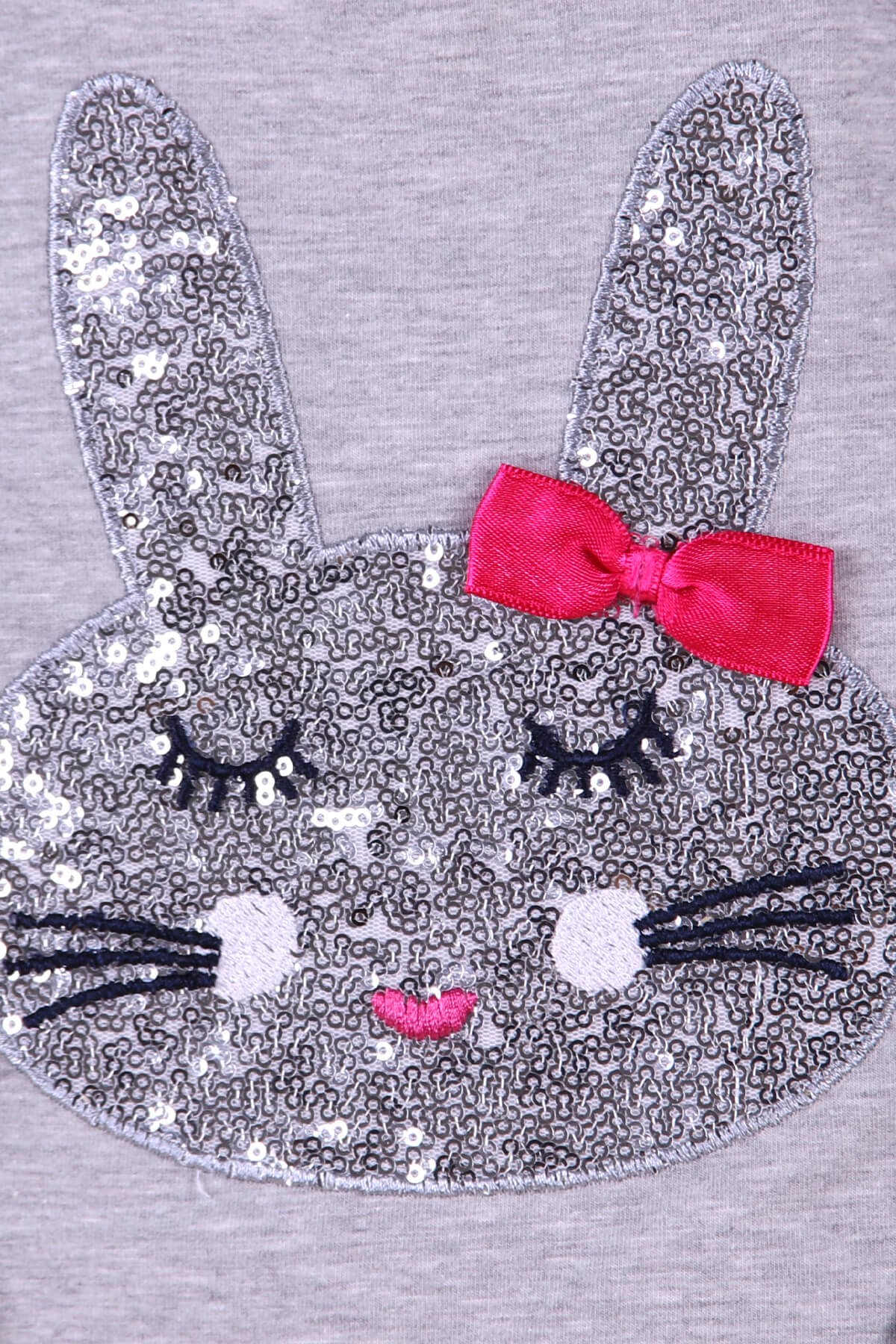 Breeze Kız Bebek Taytlı Takım Tavşanlı Gri-Fuşya (9 Ay-3 Yaş)