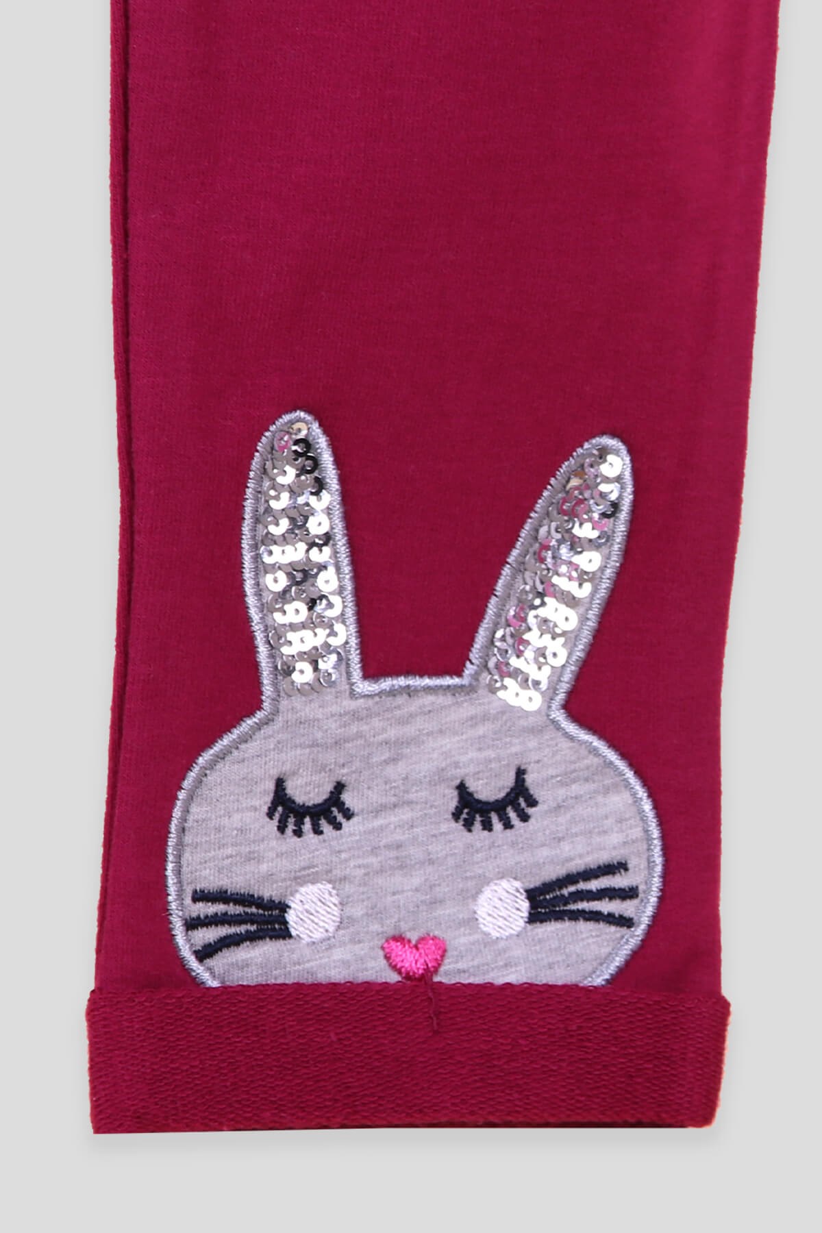 Breeze Kız Bebek Taytlı Takım Tavşanlı Gri-Fuşya (9 Ay-3 Yaş)
