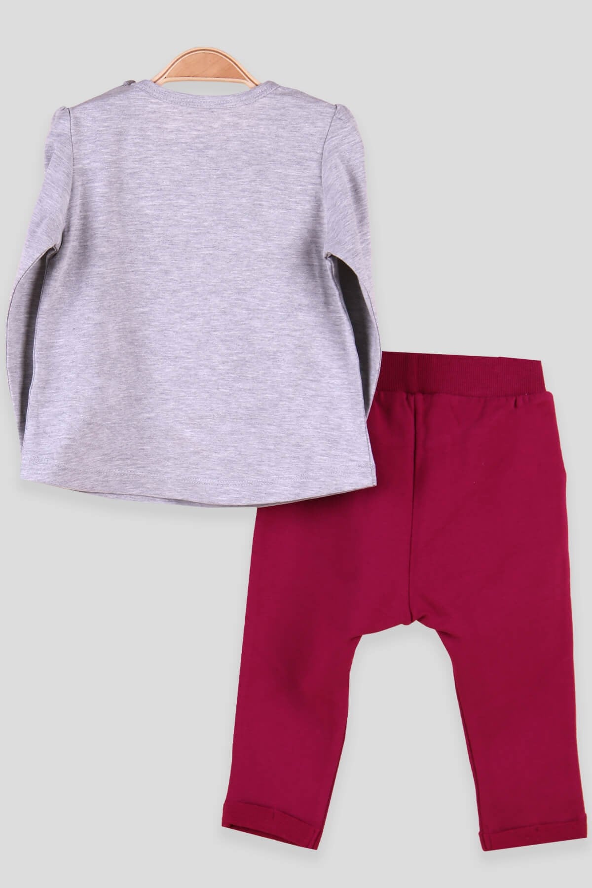 Breeze Kız Bebek Taytlı Takım Tavşanlı Gri-Fuşya (9 Ay-3 Yaş)
