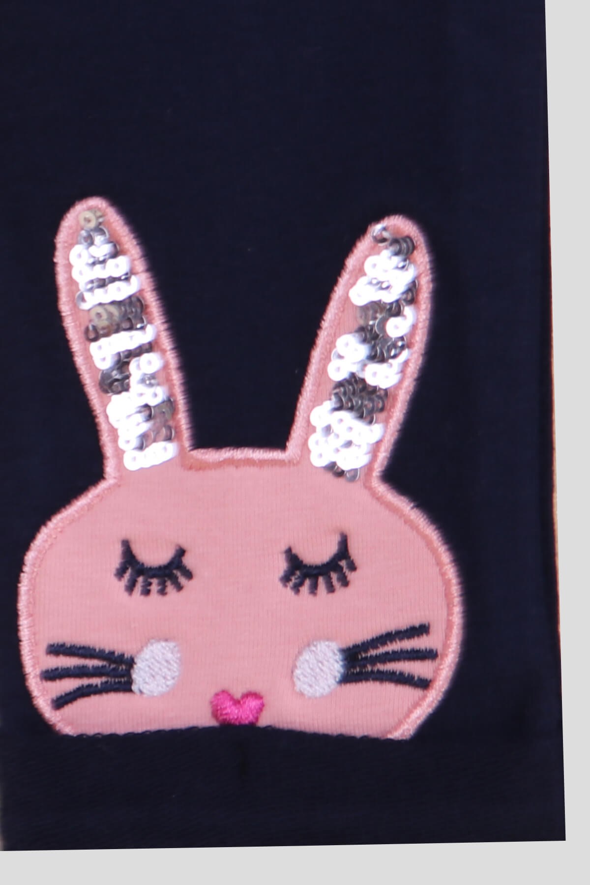 Breeze Kız Bebek Taytlı Takım Tavşanlı Somon-Lacivert (9 Ay-3 Yaş)