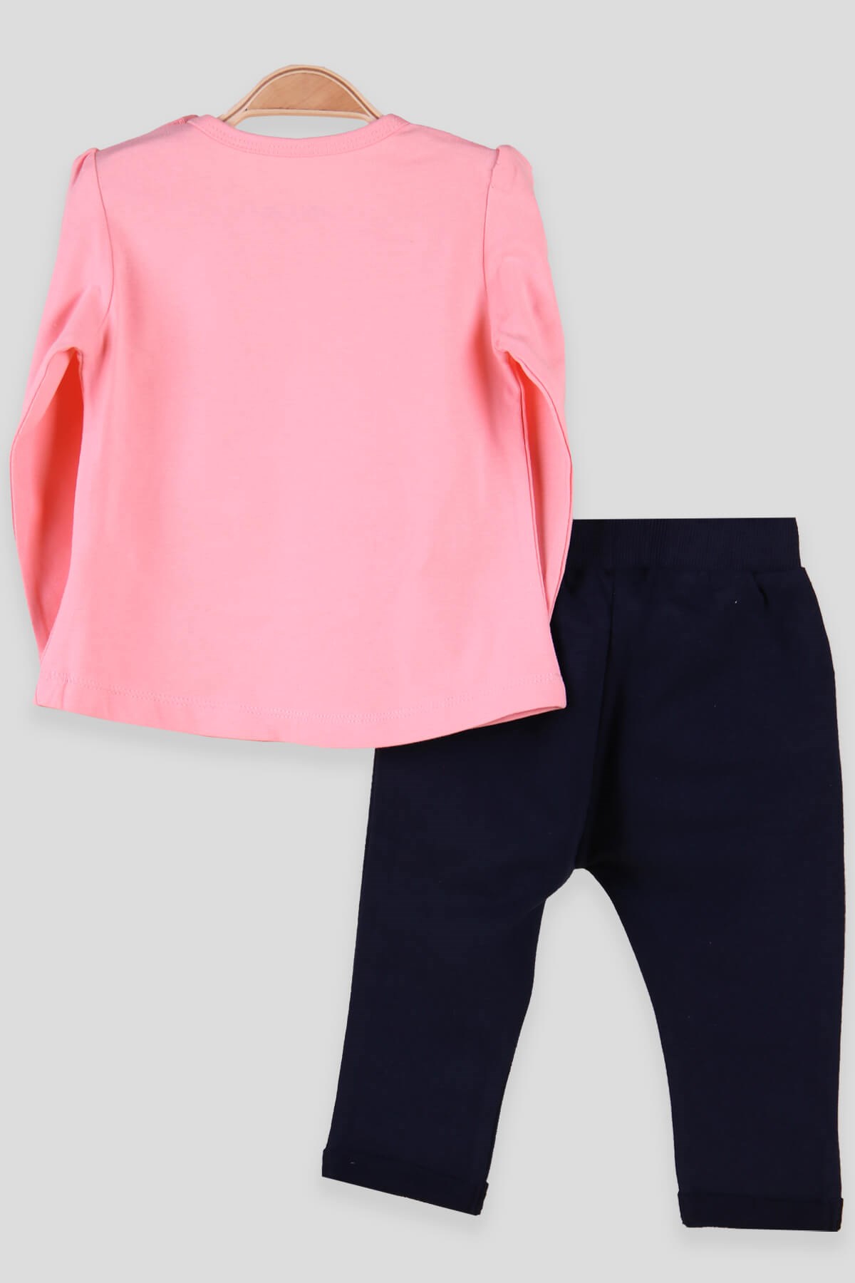 Breeze Kız Bebek Taytlı Takım Tavşanlı Somon-Lacivert (9 Ay-3 Yaş)