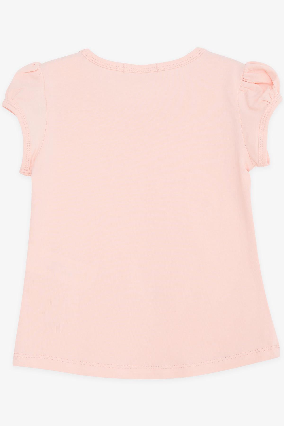 Breeze Kız Bebek Tişört Çiçekli Nakışlı Somon (9 Ay-3 Yaş)