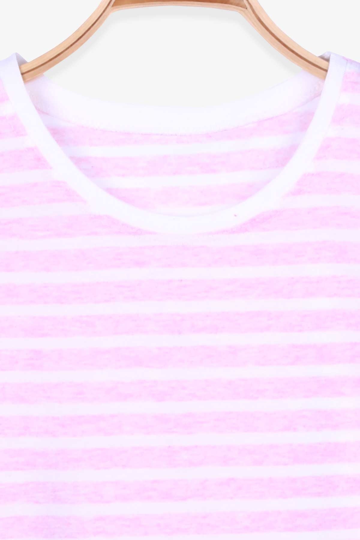 Breeze Kız Bebek Tişört Çizgili Pembe Melanj (9 Ay-3 Yaş)