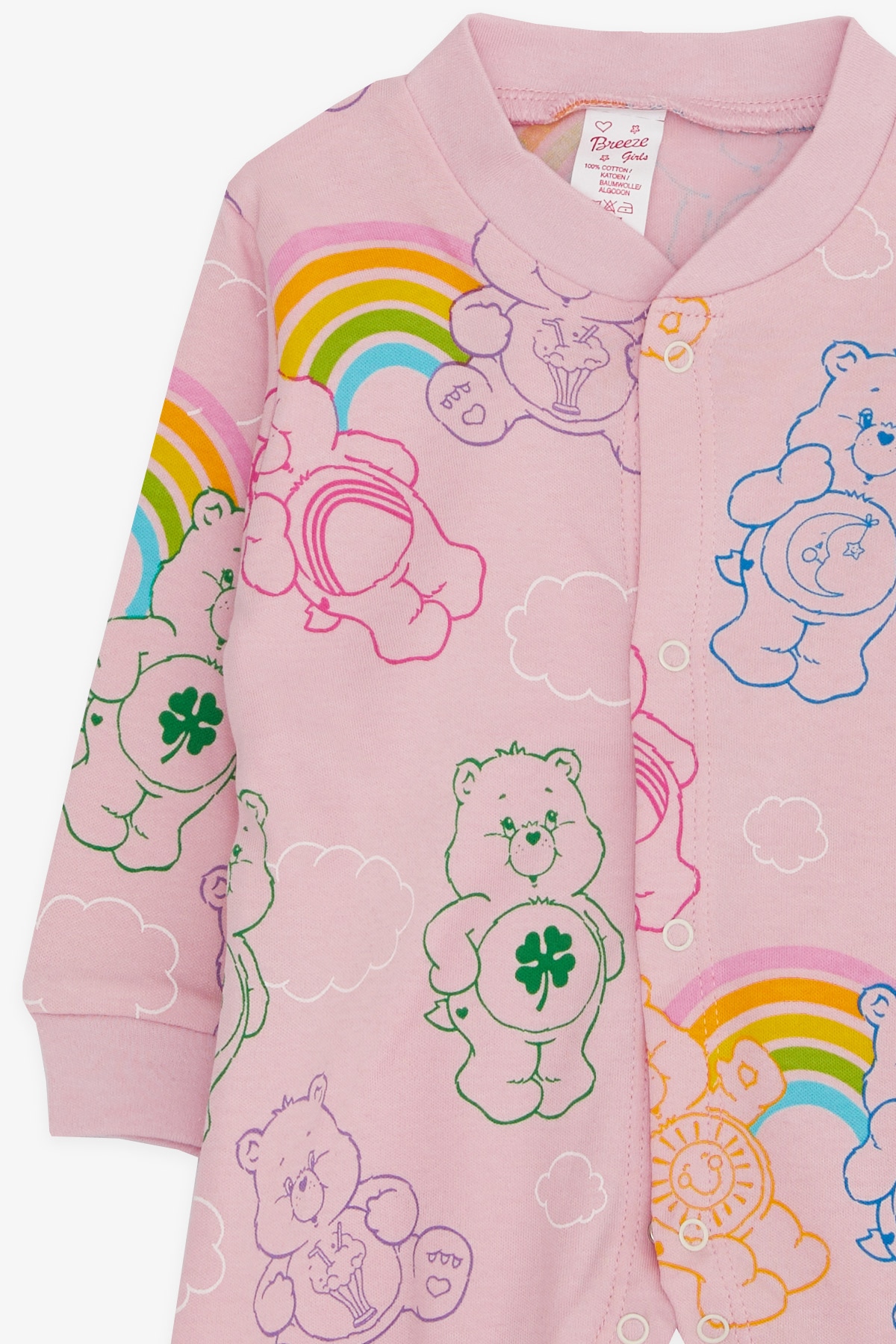 Breeze Kız Bebek Tulum Ayıcık Desenli Pembe (0-3 Ay-6 Ay)