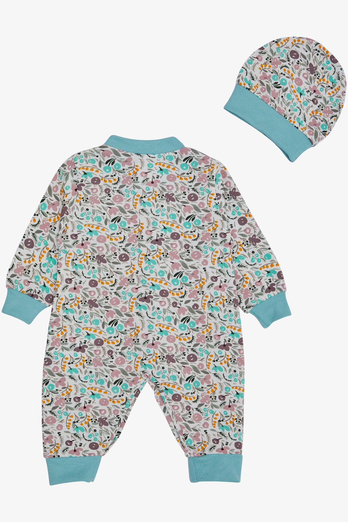 Breeze Kız Bebek Tulum Çiçek Desenli Karışık Renk (0-6 Ay)