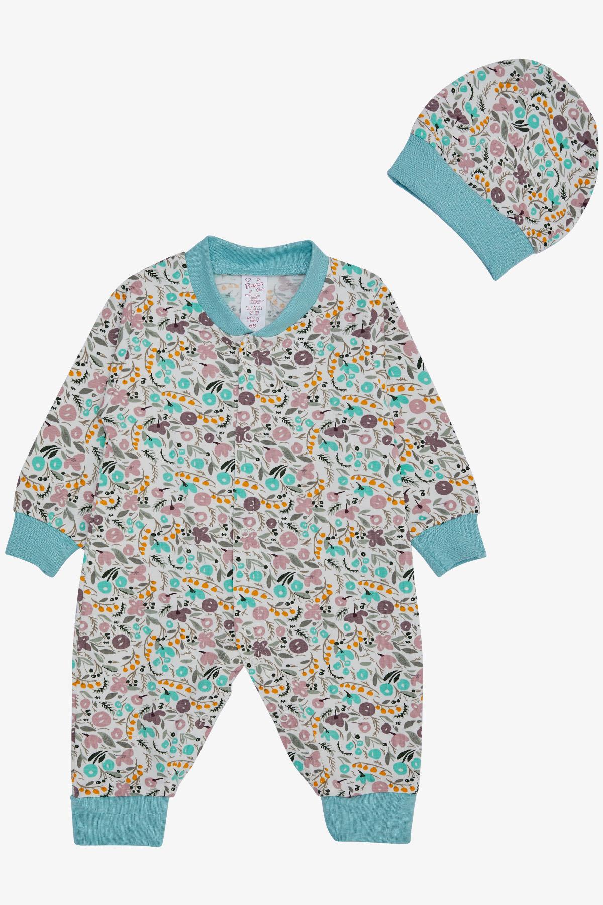Breeze Kız Bebek Tulum Çiçek Desenli Karışık Renk (0-6 Ay)