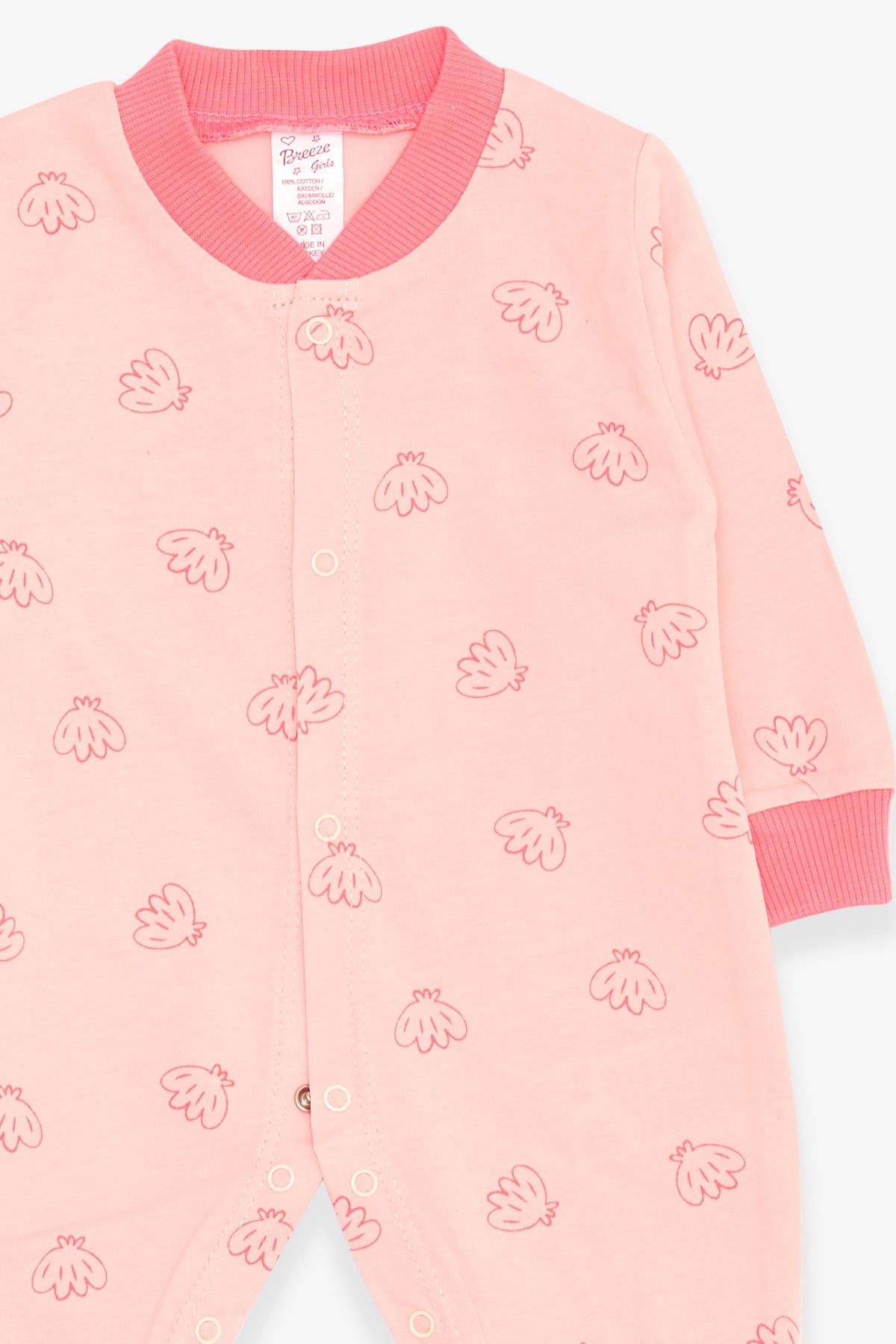 Breeze Kız Bebek Tulum Çiçek Desenli Pembe (0-3 Ay-6 Ay)