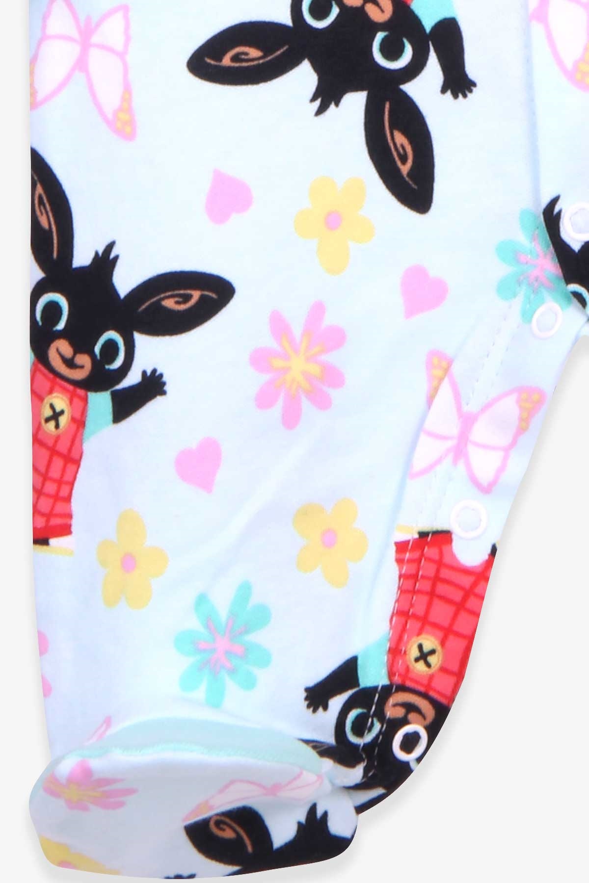 Breeze Kız Bebek Tulum Çiçek Desenli Şapkalı Set Su Yeşili (0-3 Ay-6 Ay)
