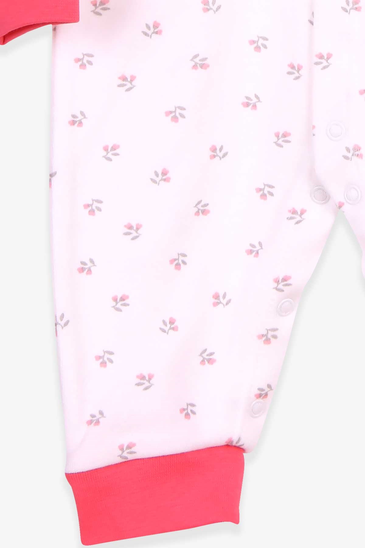 Breeze Kız Bebek Tulum Çiçek Desenli Şapkalı Set Beyaz (0-3 Ay-6 Ay)