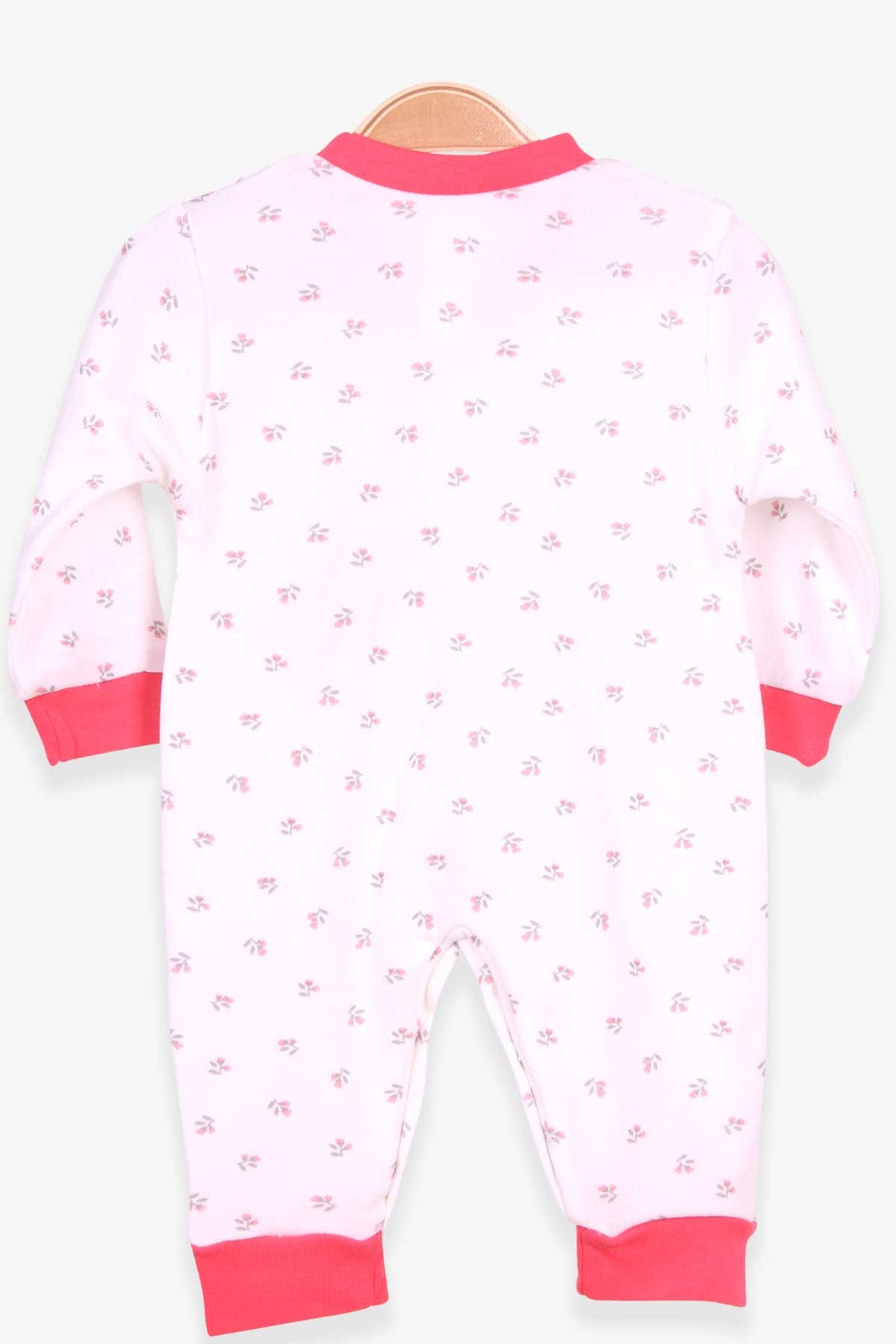 Breeze Kız Bebek Tulum Çiçek Desenli Şapkalı Set Beyaz (0-3 Ay-6 Ay)