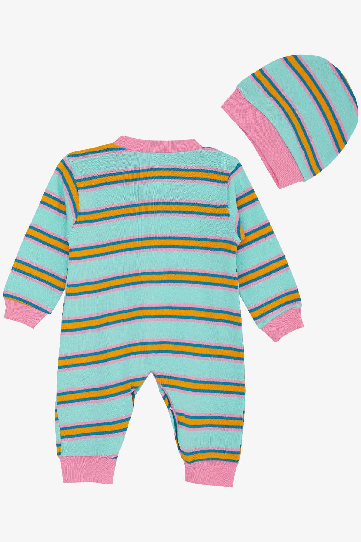 Breeze Kız Bebek Tulum Çizgili Karışık Renk (0-6 Ay)