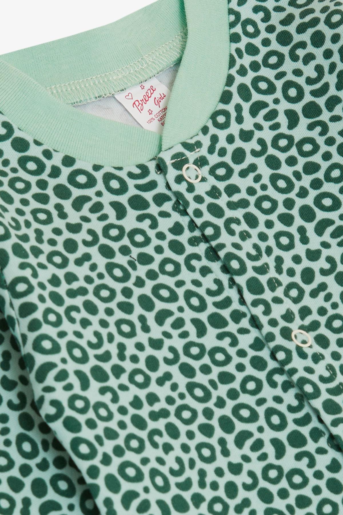 Breeze Kız Bebek Tulum Desenli Mint Yeşili (0-6 Ay)