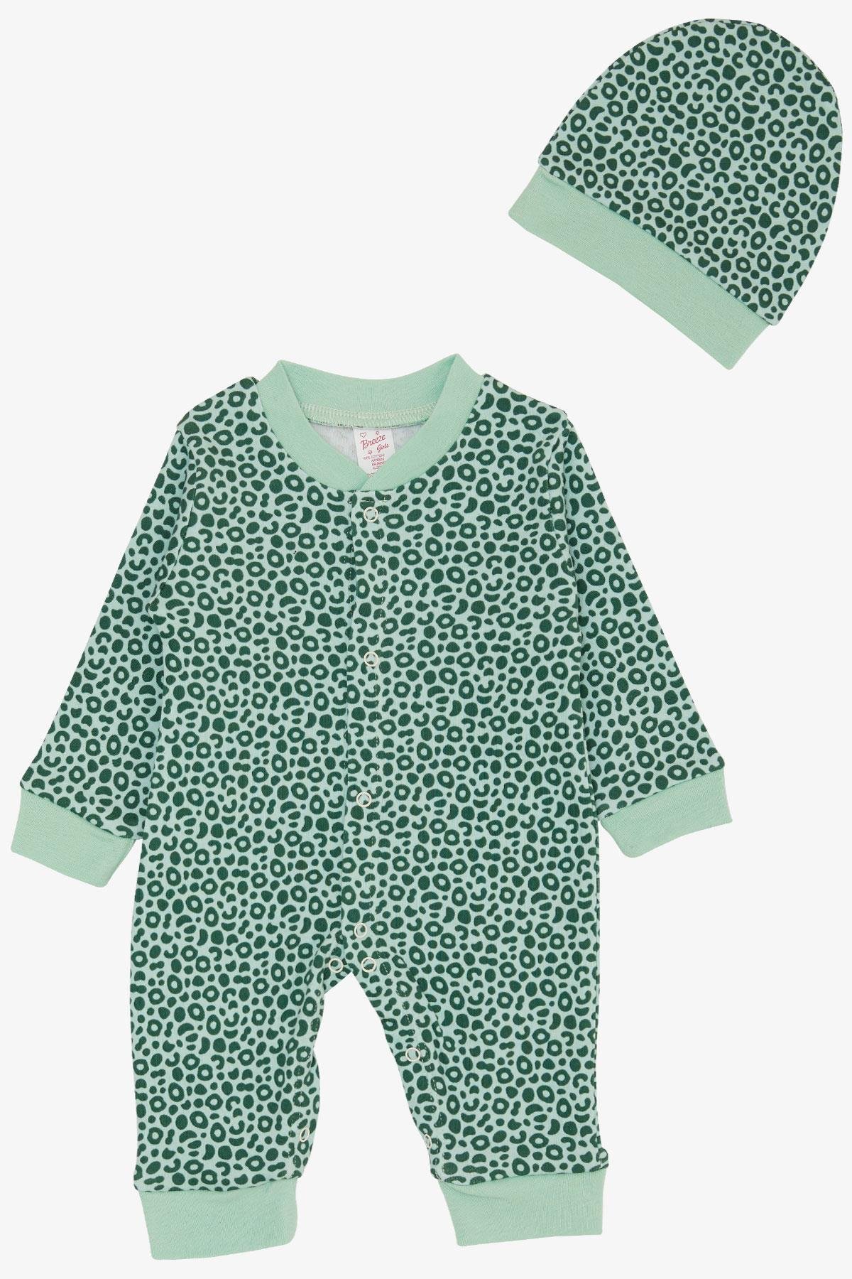 Breeze Kız Bebek Tulum Desenli Mint Yeşili (0-6 Ay)