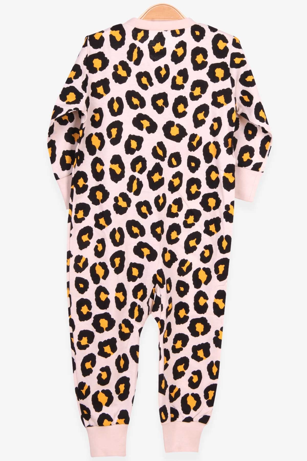 Breeze Kız Bebek Tulum Fermuarlı Leopar Desenli Krem (0-3 Ay-2 Yaş)