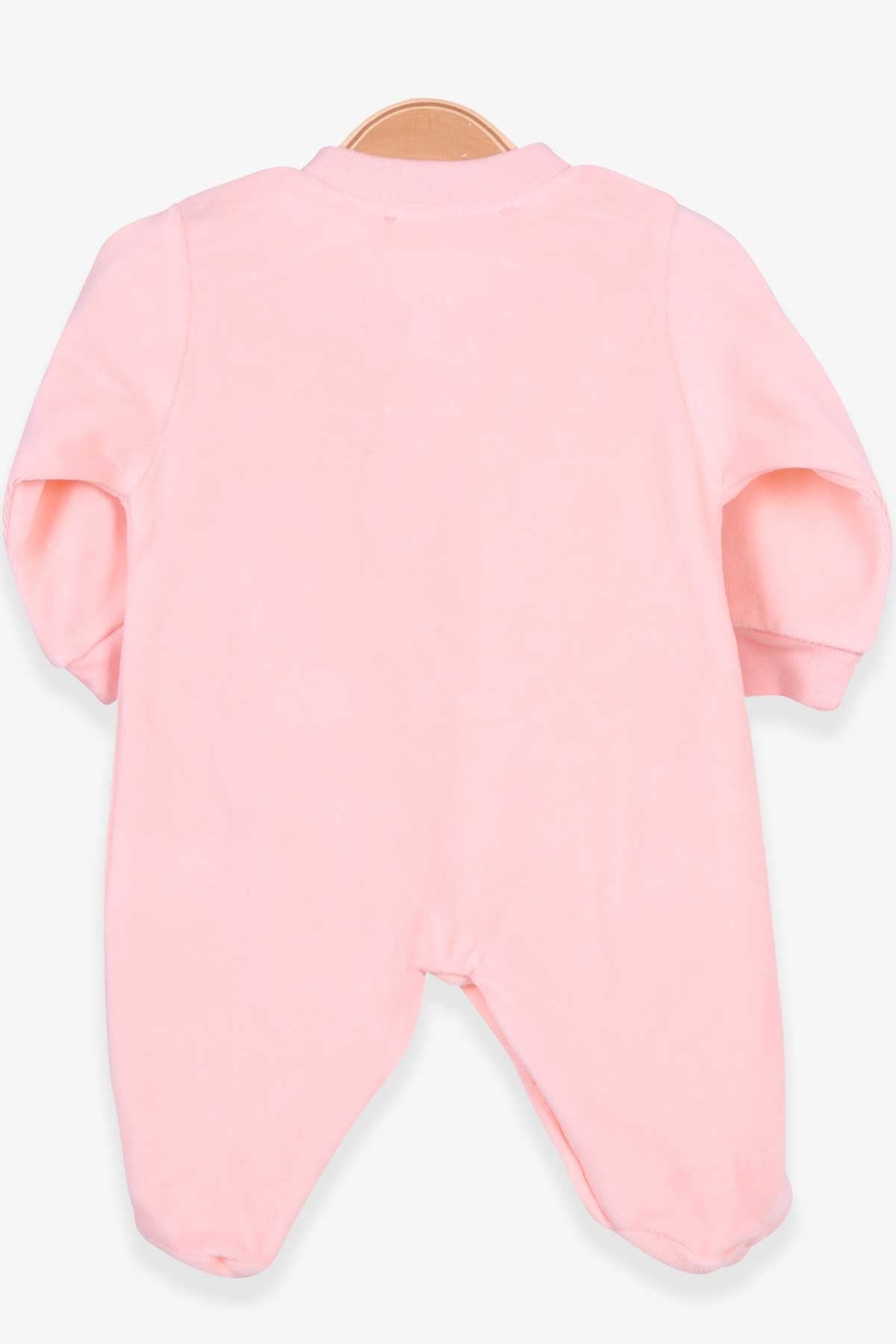 Breeze Kız Bebek Tulum Fil Nakışlı Şapkalı Set Somon (0-3 Ay-6 Ay)