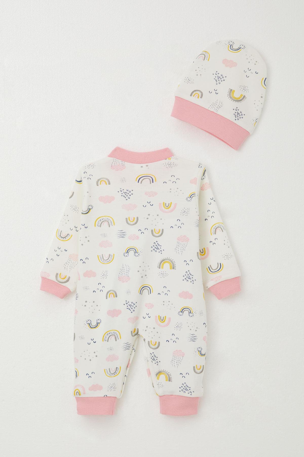Breeze Kız Bebek Tulum Gökyüzü Temalı Ekru (0-6 Ay)