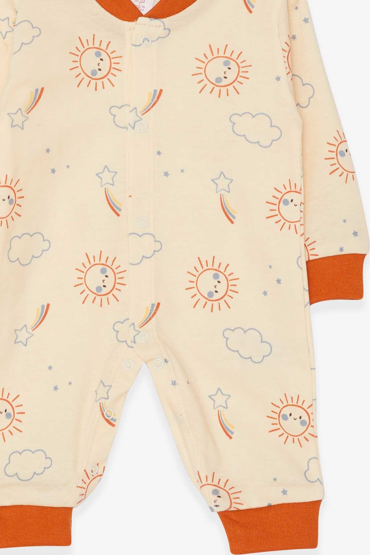 Breeze Kız Bebek Tulum Gökyüzü Temalı Krem (0-3 Ay-6 Ay)
