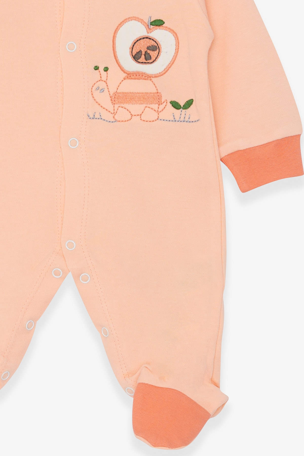 Breeze Kız Bebek Tulum Kaplumbağa Nakışlı Somon (0-3 Ay-6 Ay)