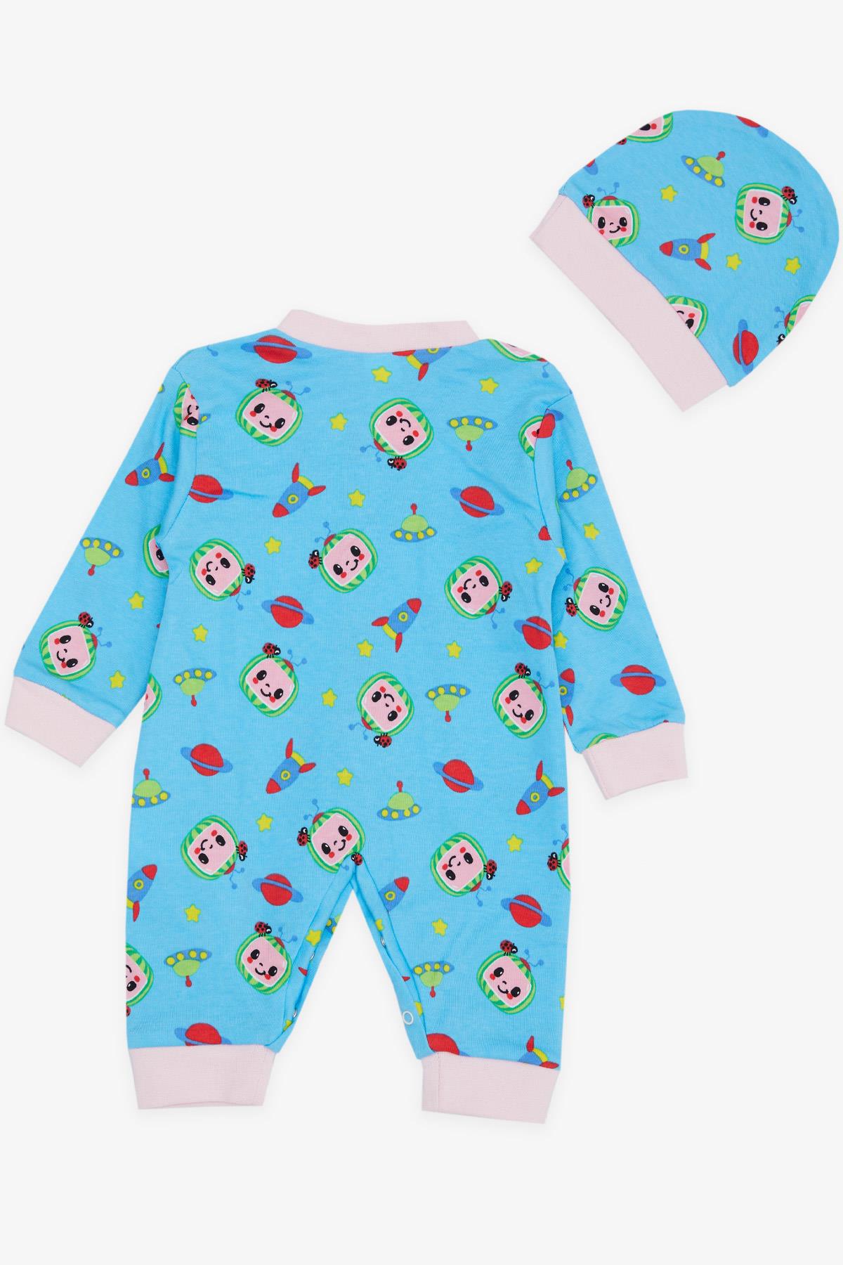 Breeze Kız Bebek Tulum Karpuz Desenli Açık Mavi (0-4 Ay)