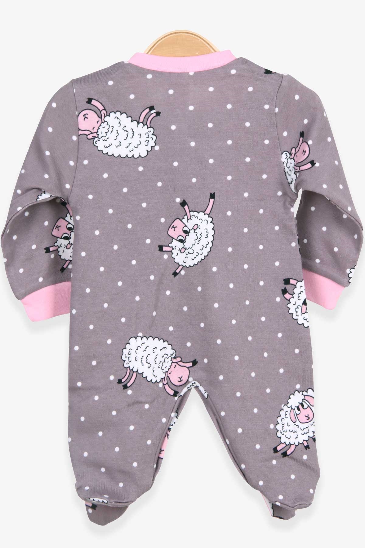 Breeze Kız Bebek Tulum Kuzulu Şapkalı Set Füme (0-3 Ay-6 Ay)