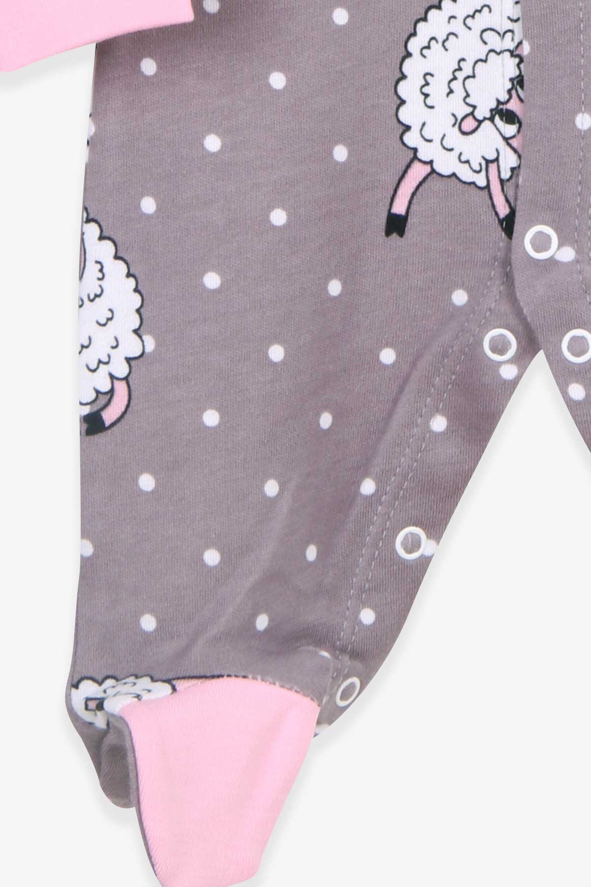 Breeze Kız Bebek Tulum Kuzulu Şapkalı Set Füme (0-3 Ay-6 Ay)
