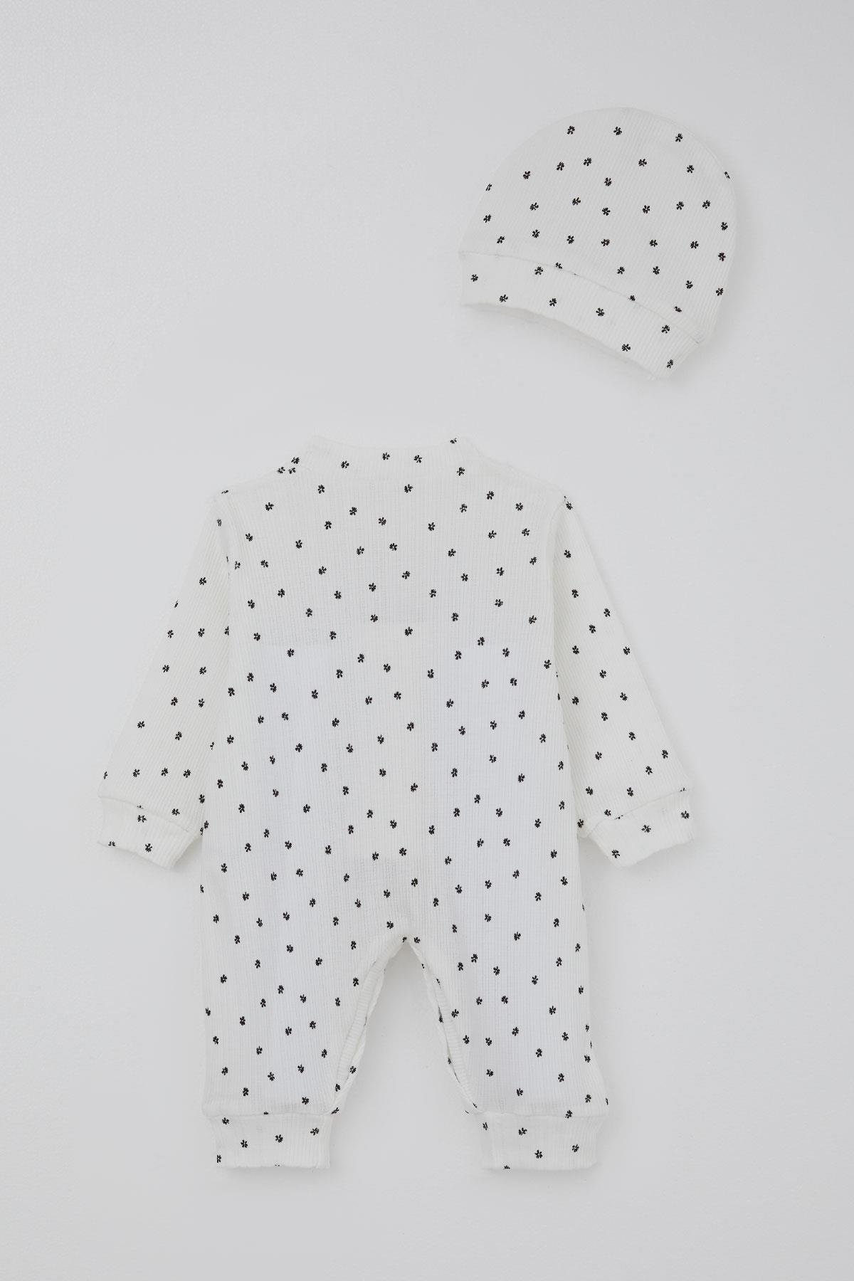 Breeze Kız Bebek Tulum Mini Çiçek Masalı Beyaz (0-6 Ay)