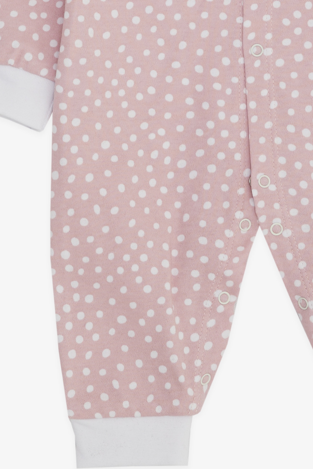 Breeze Kız Bebek Tulum Minik Puantiye Desenli Pembe (0-3 Ay-6 Ay)