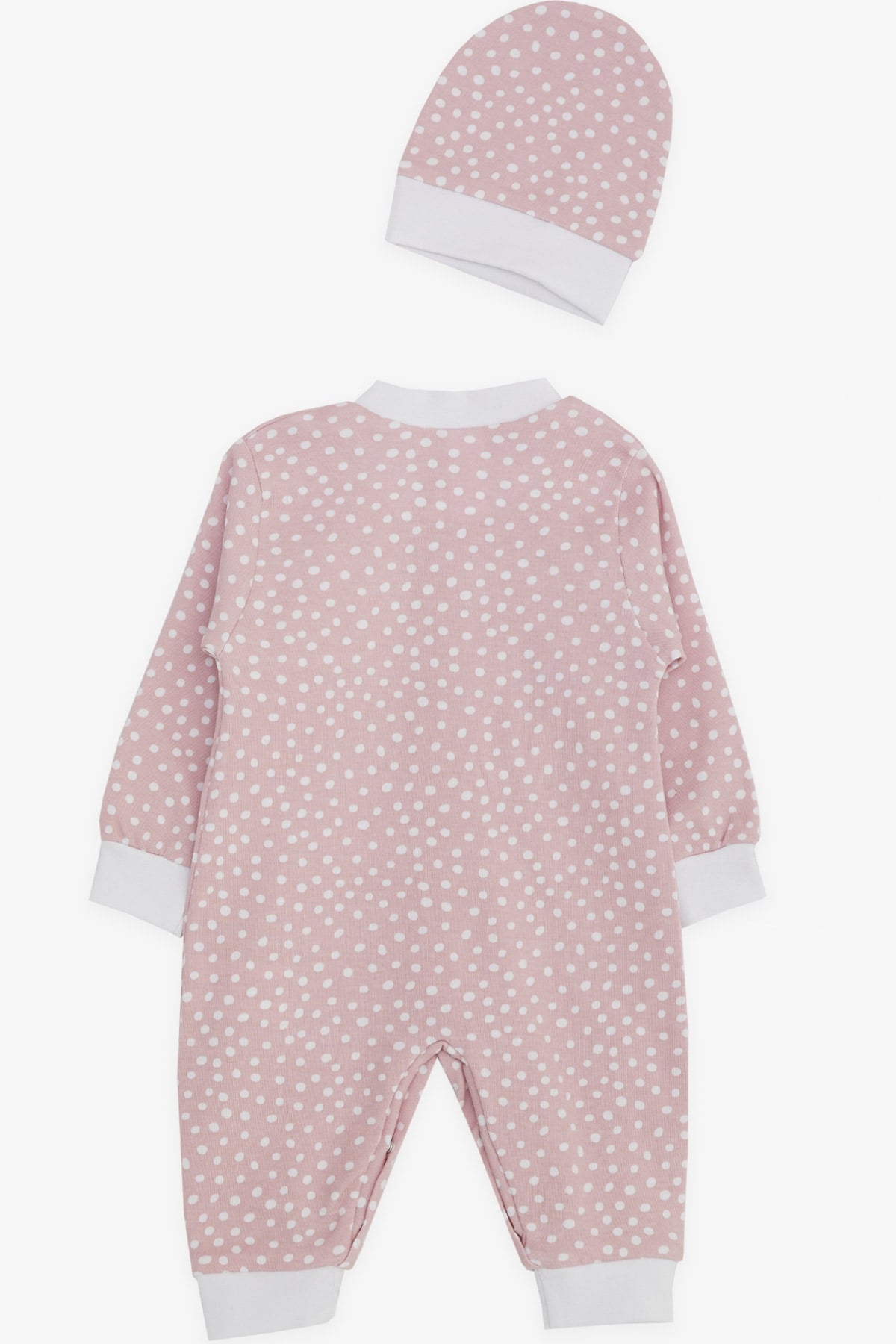 Breeze Kız Bebek Tulum Minik Puantiye Desenli Pembe (0-3 Ay-6 Ay)