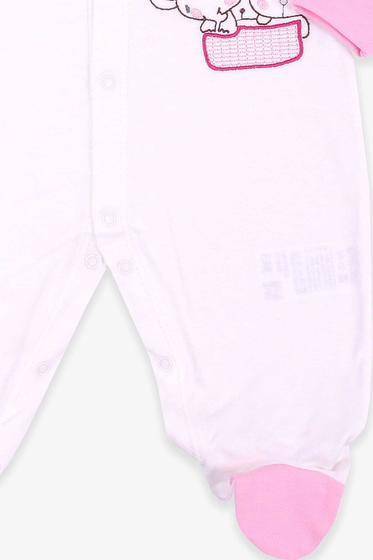 Breeze Kız Bebek Tulum Nakışlı Şapkalı Set Ekru (0-3-6 Ay)