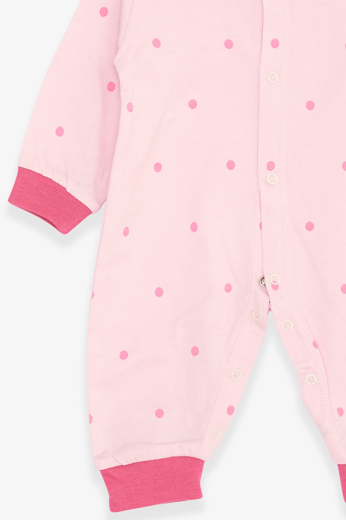 Breeze Kız Bebek Tulum Puantiye Desenli Pembe (0-3 Ay-6 Ay)
