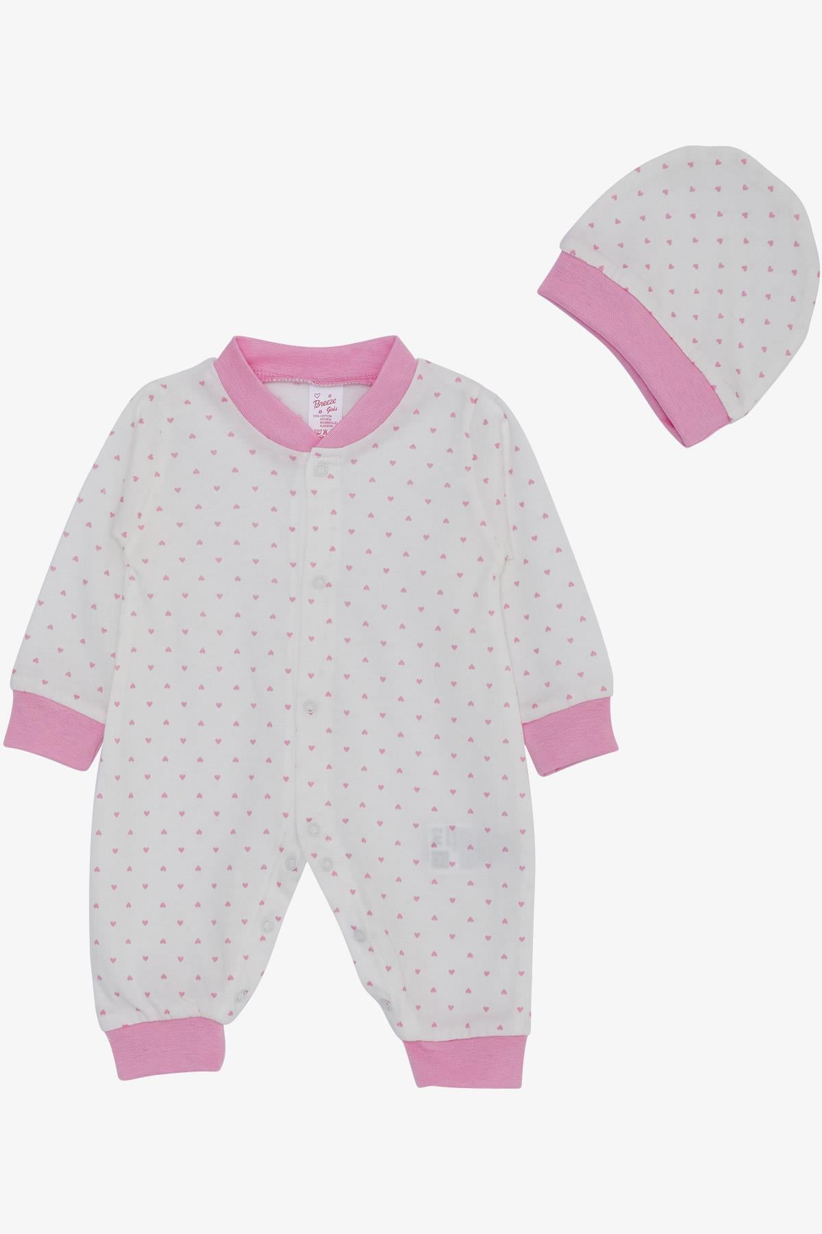 Breeze Kız Bebek Tulum Puantiye Desenli Ekru (0-6 Ay)