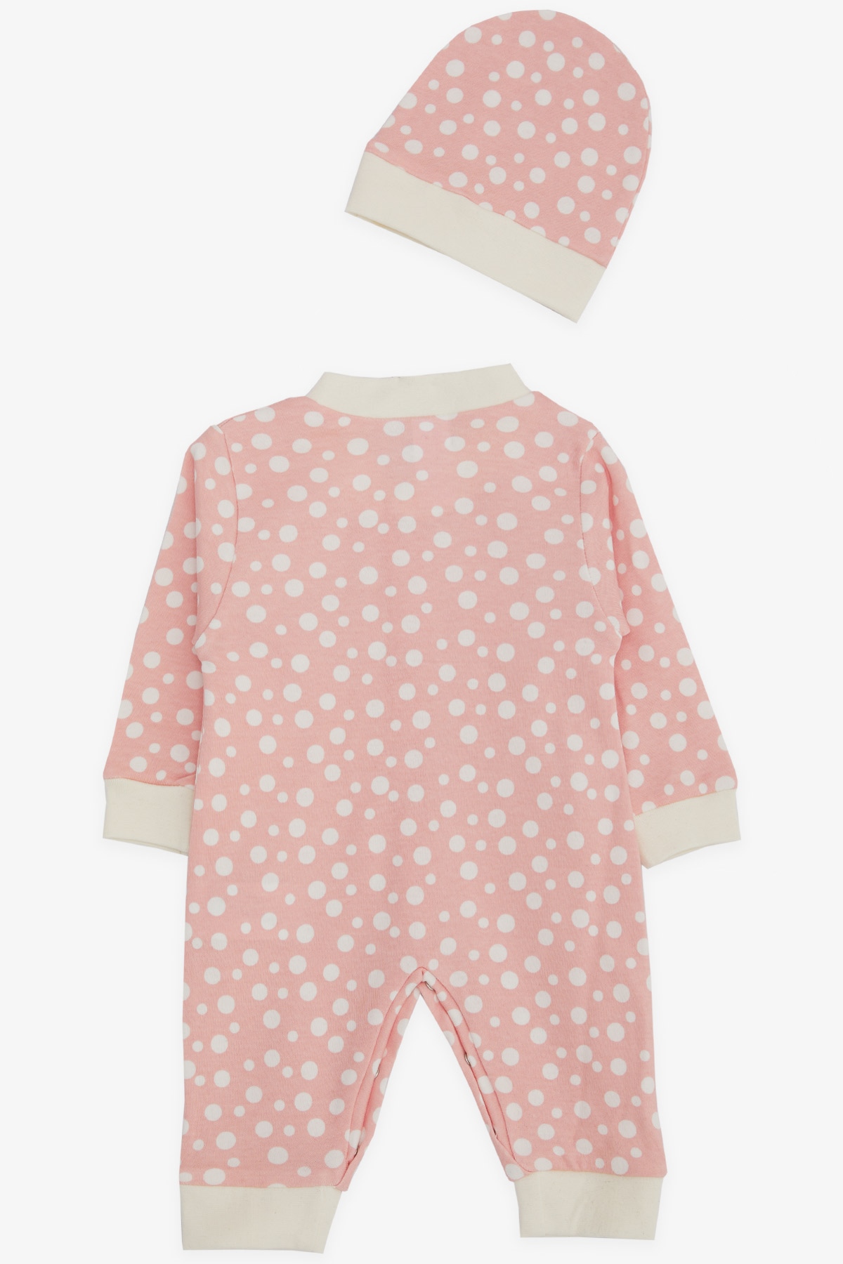 Breeze Kız Bebek Tulum Puantiye Desenli Pembe (0-3 Ay-6 Ay)