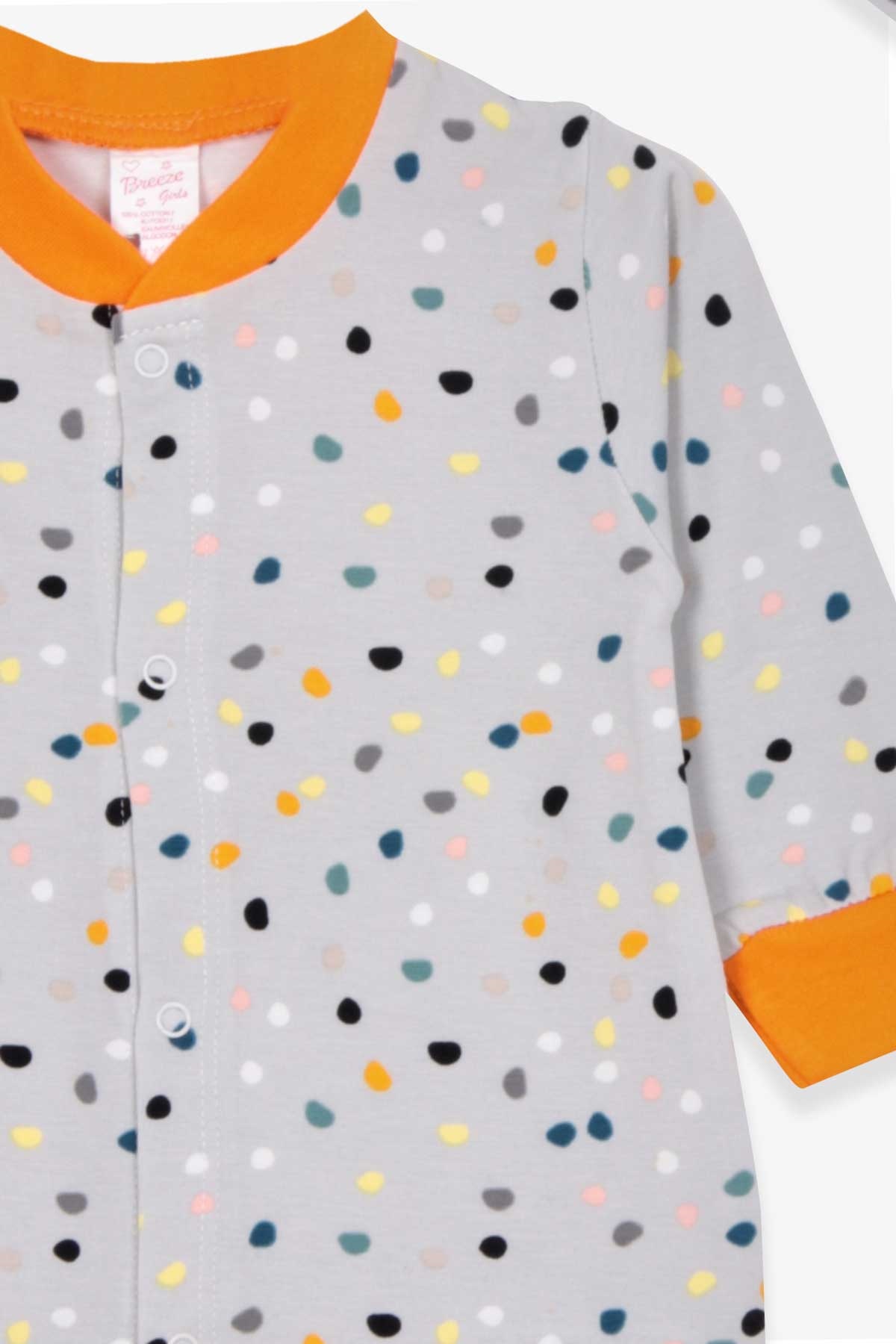 Breeze Kız Bebek Tulum Puantiye Desenli Buz Mavisi (0-3 Ay-6 Ay)