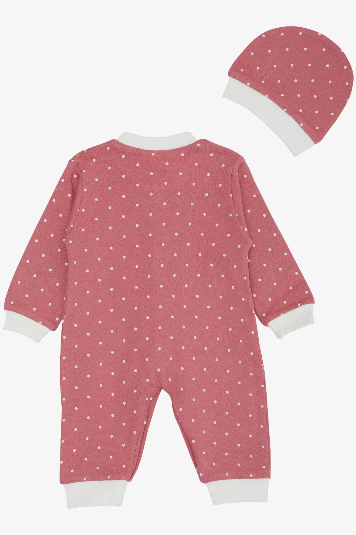 Breeze Kız Bebek Tulum Puantiyeli Gülkurusu (0-6 Ay)