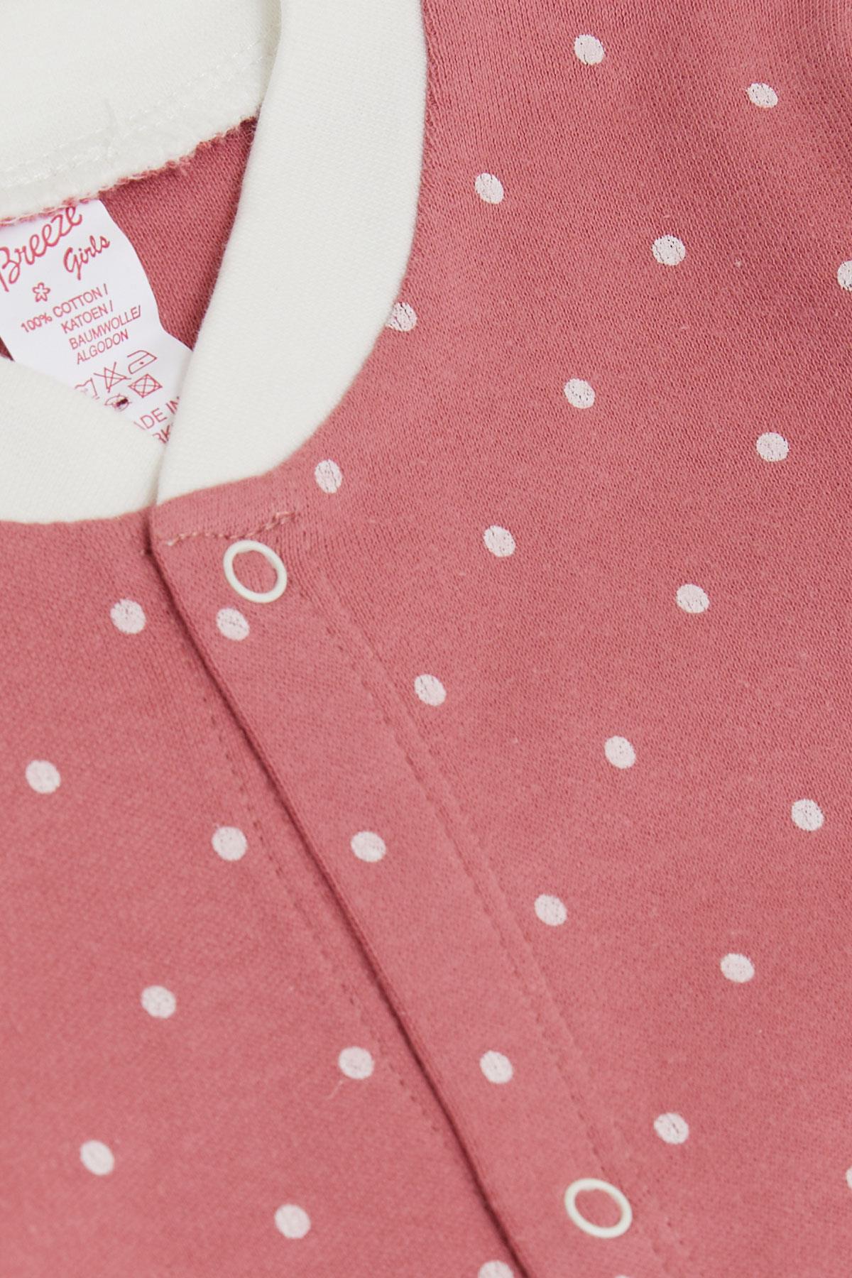 Breeze Kız Bebek Tulum Puantiyeli Gülkurusu (0-6 Ay)