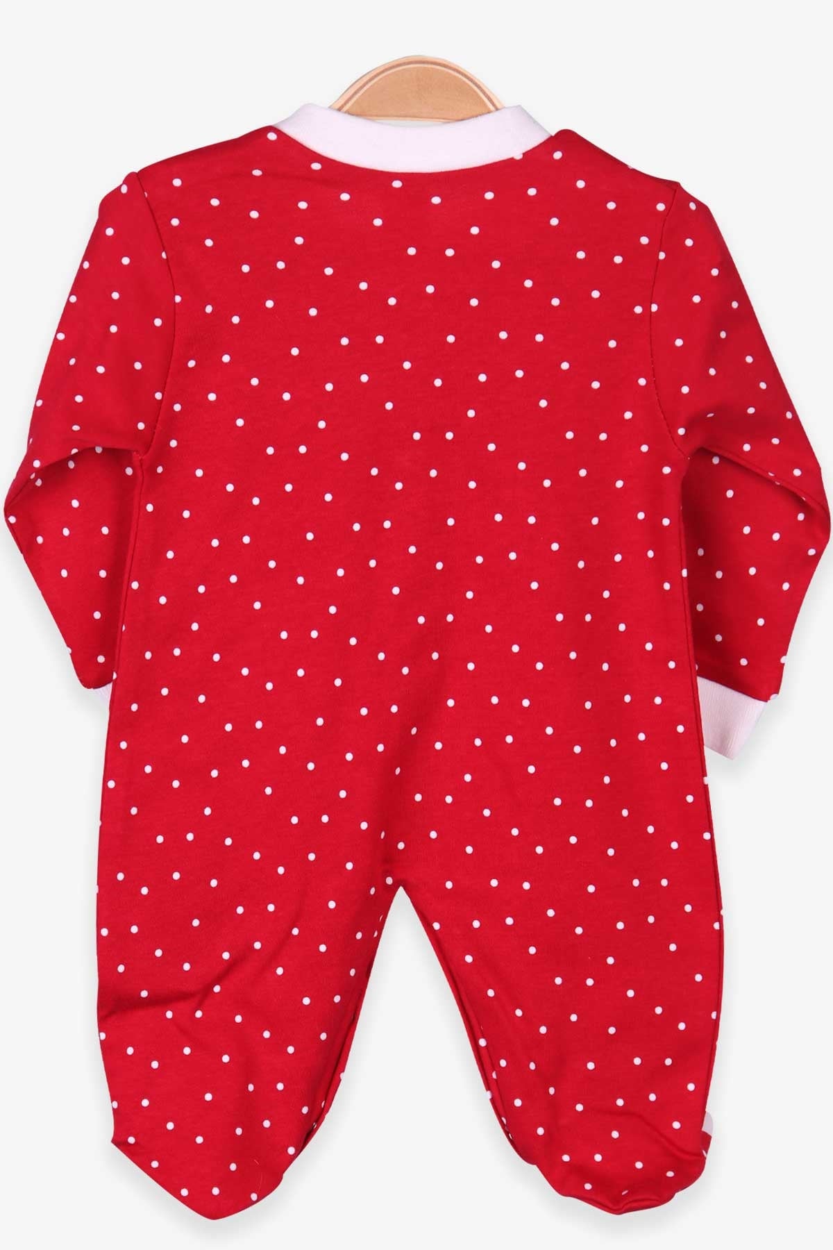 Breeze Kız Bebek Tulum Puantiyeli Şapkalı Set Kırmızı (0-3 Ay-4 Ay)