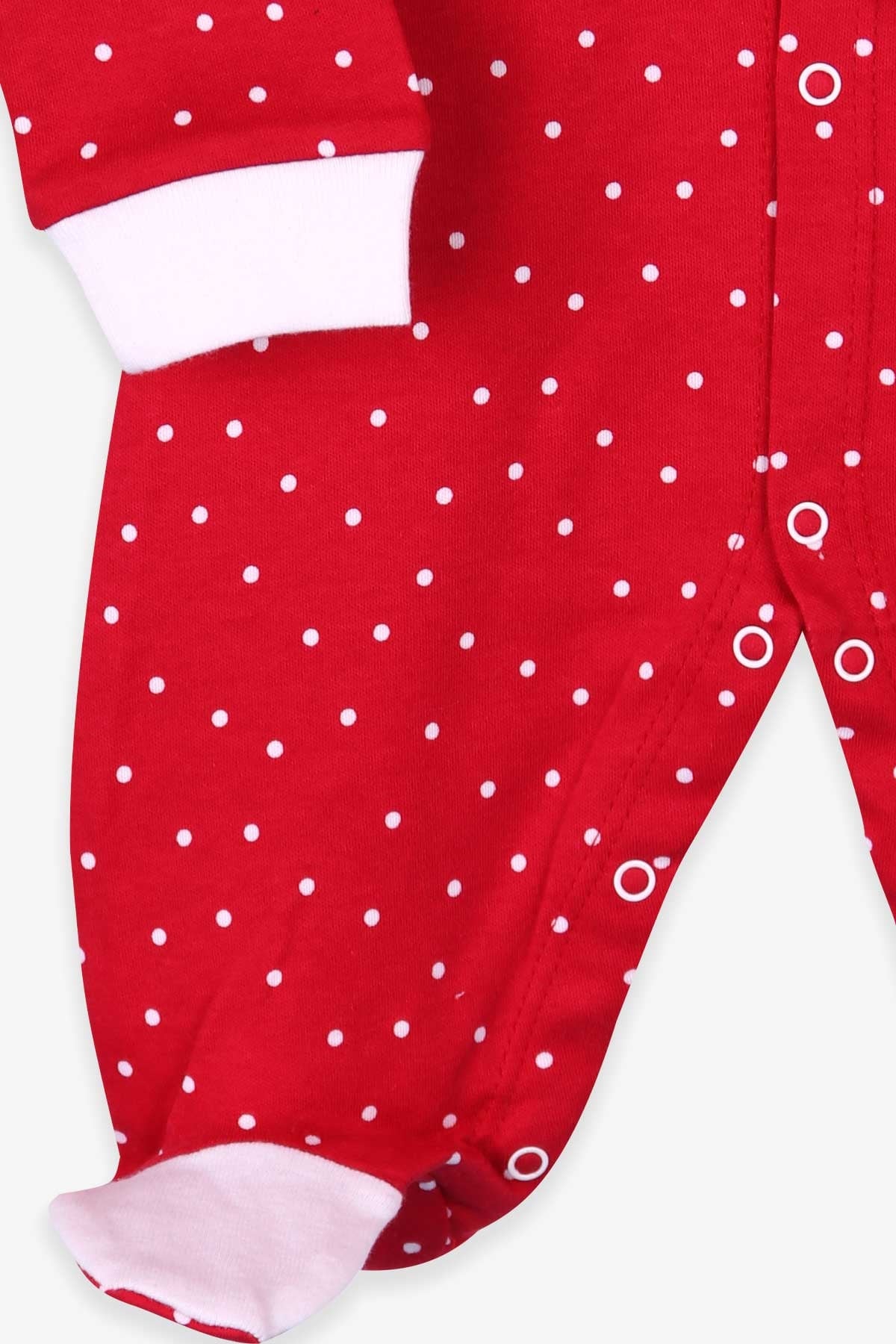 Breeze Kız Bebek Tulum Puantiyeli Şapkalı Set Kırmızı (0-3 Ay-4 Ay)