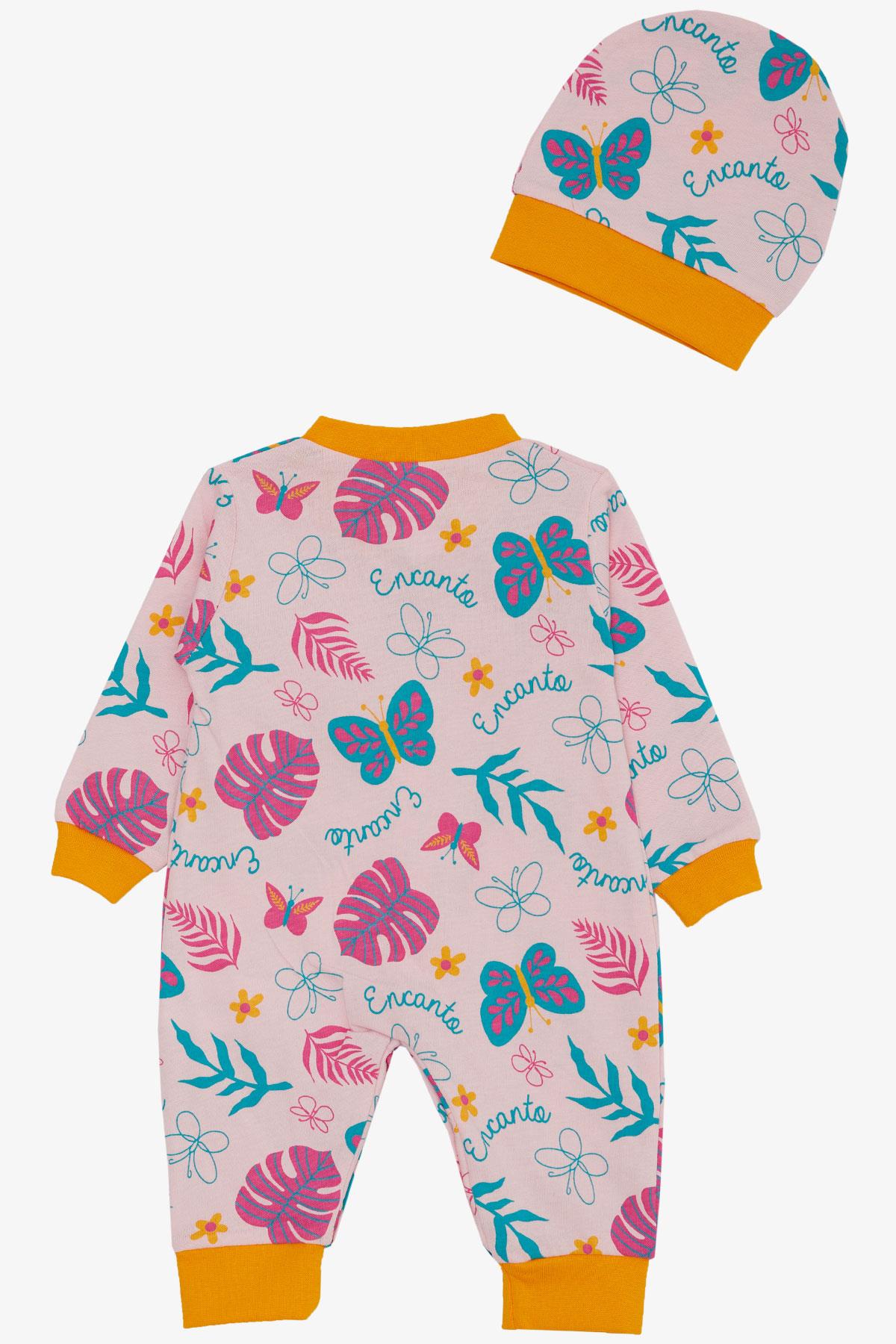 Breeze Kız Bebek Tulum Renkli Çiçek & Kelebek Desenli Pembe (0-6 Ay)