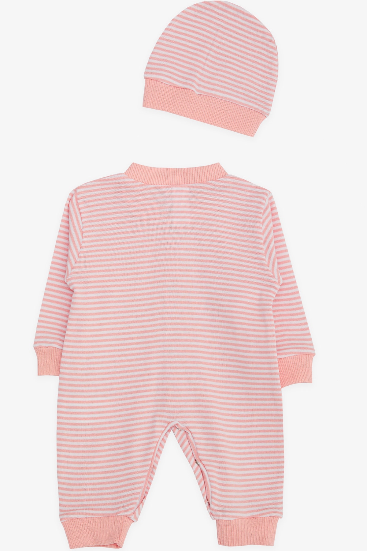 Breeze Kız Bebek Tulum Renkli Çizgili Pembe (0-3 Ay-6 Ay)