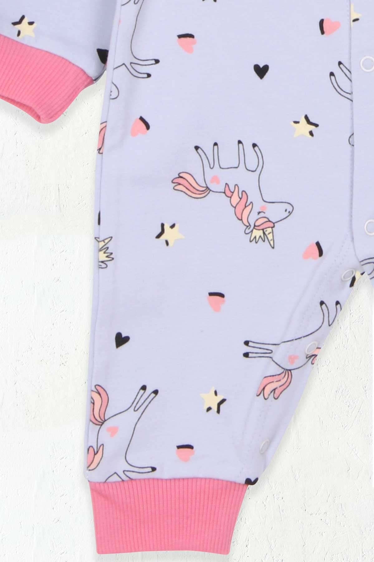 Breeze Kız Bebek Tulum Unicorn Buz Mavisi (0-3-6 Ay)