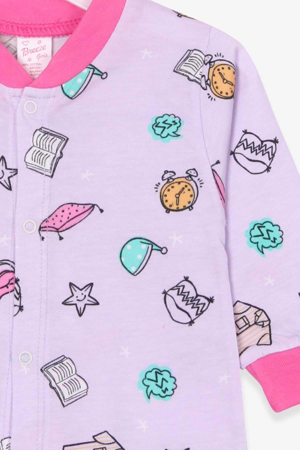 Breeze Kız Bebek Tulum Uyku Temalı Eflatun (0-6 Ay)