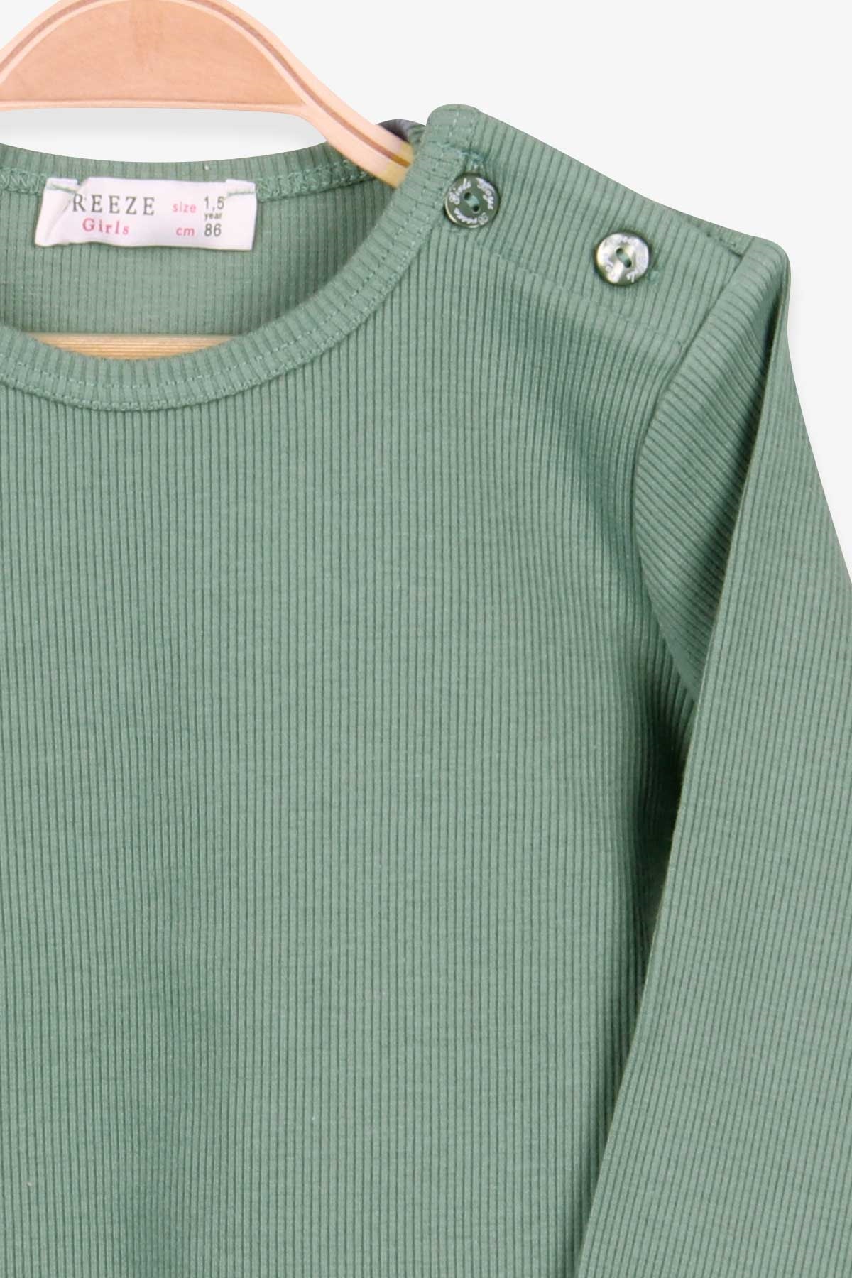 Breeze Kız Bebek Uzun Kol Tişört Patlı Mint Yeşili (9 Ay-3 Yaş)