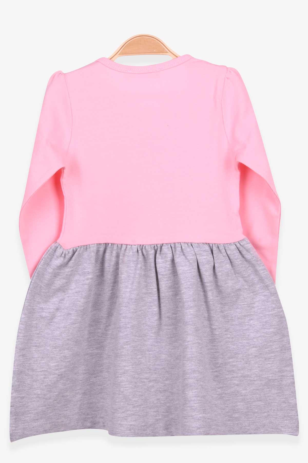 Breeze Kız Bebek Uzun Kollu Elbise Simli Ördek Baskılı Pudra (1.5-2 Yaş)