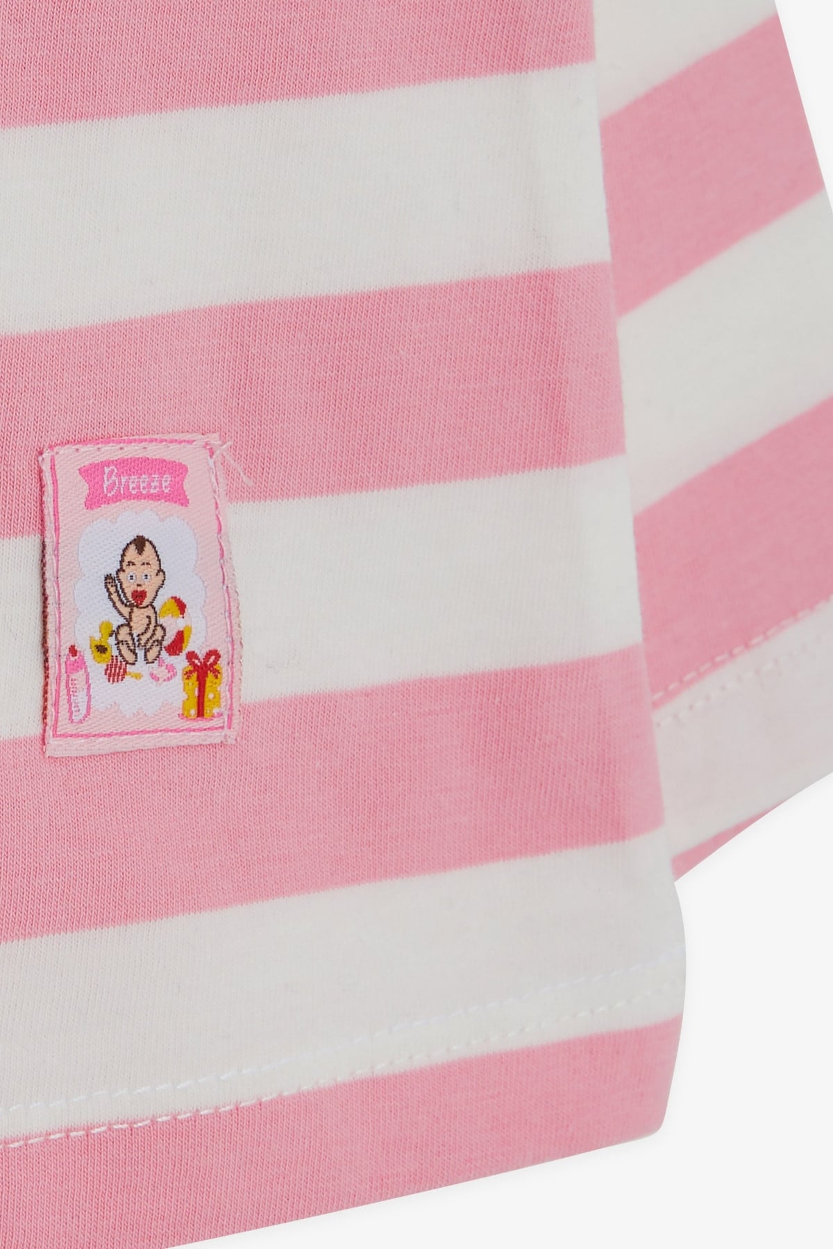 Breeze Kız Bebek Uzun Kollu Tişört Çizgili Pembe (9 Ay-3 Yaş)