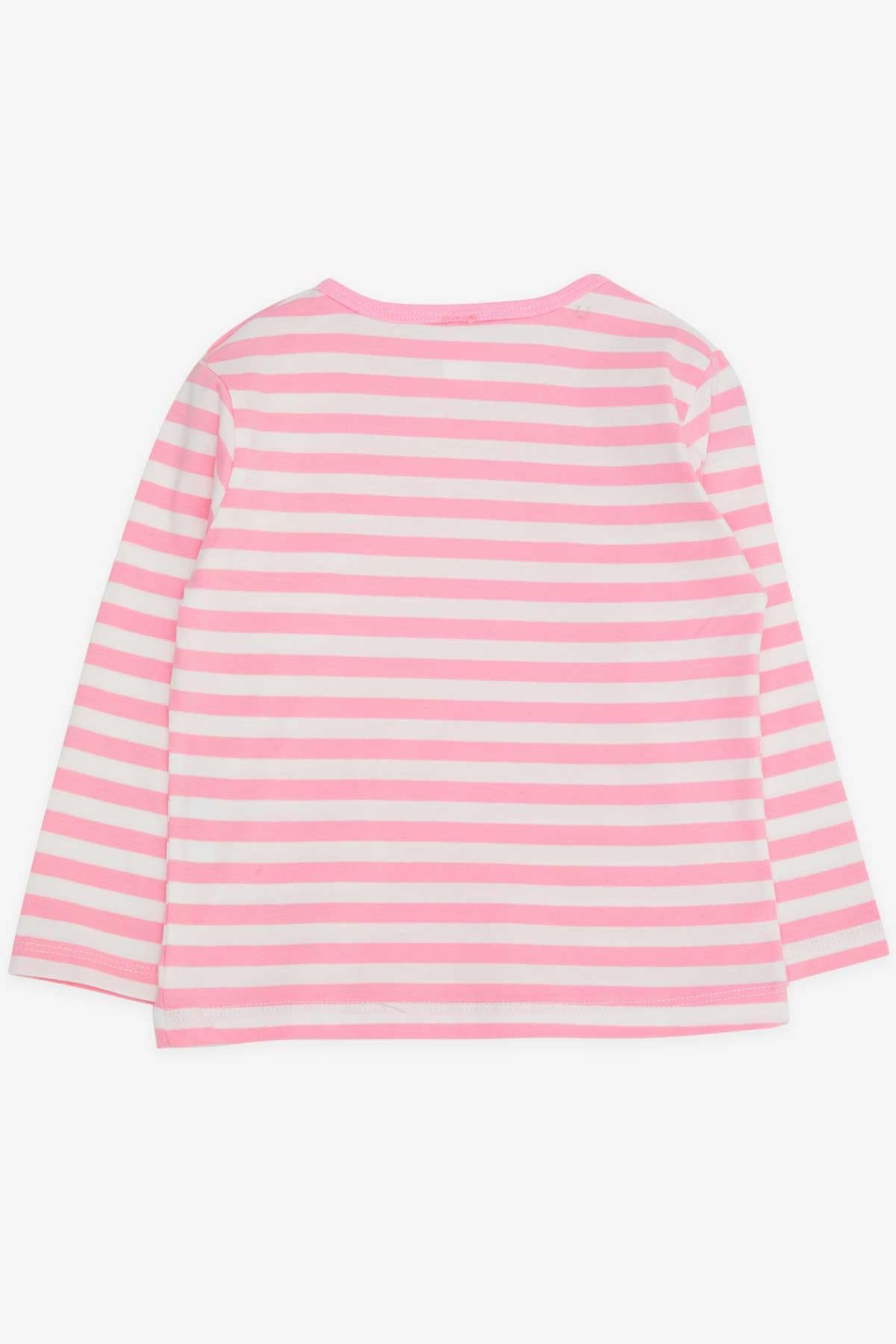 Breeze Kız Bebek Uzun Kollu Tişört Çizgili Pembe (9 Ay-3 Yaş)